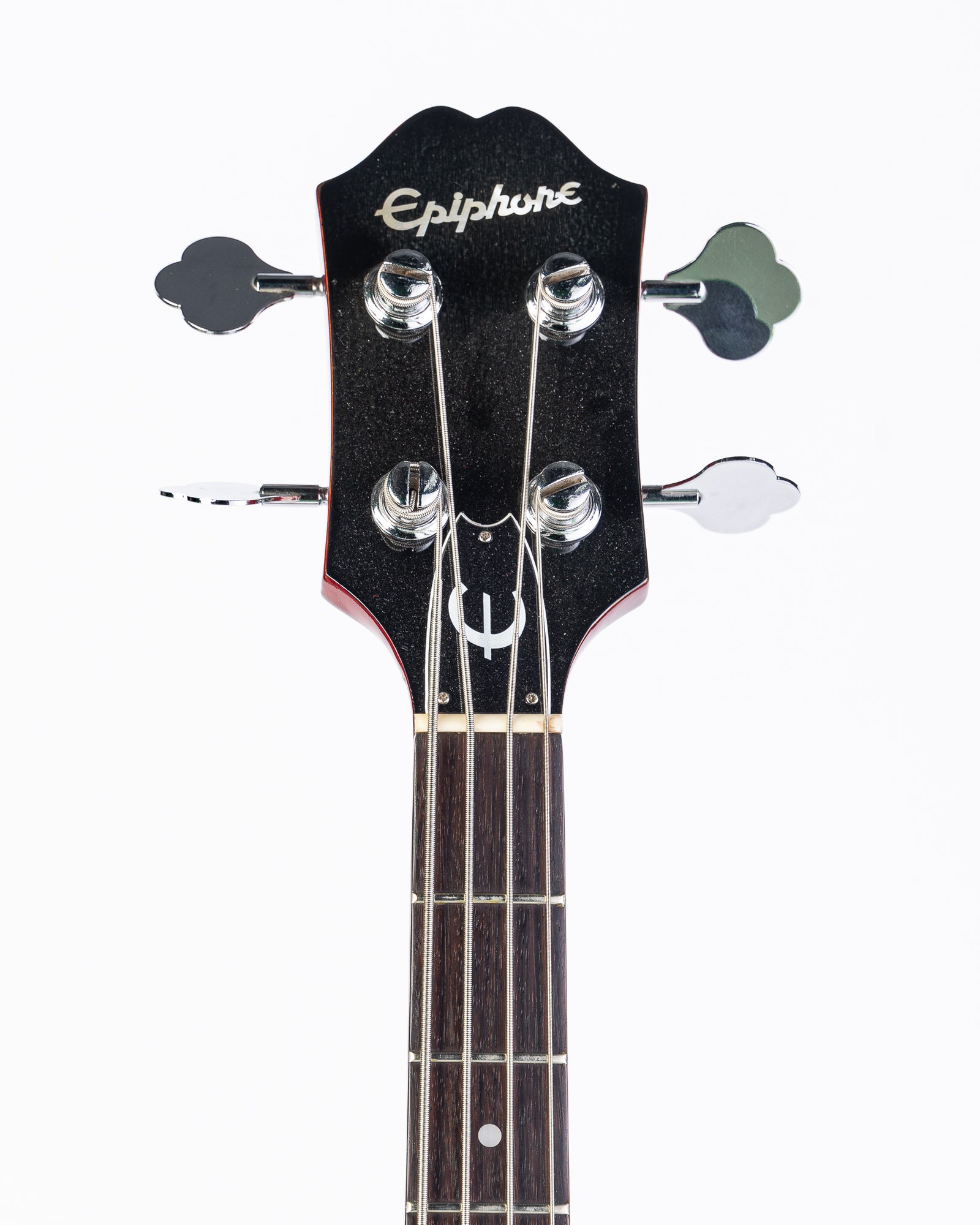 USED Epiphone Rivoli Reissue Semi-Hollow Electric Bass 1996- Transparent Cherry Red with HSC