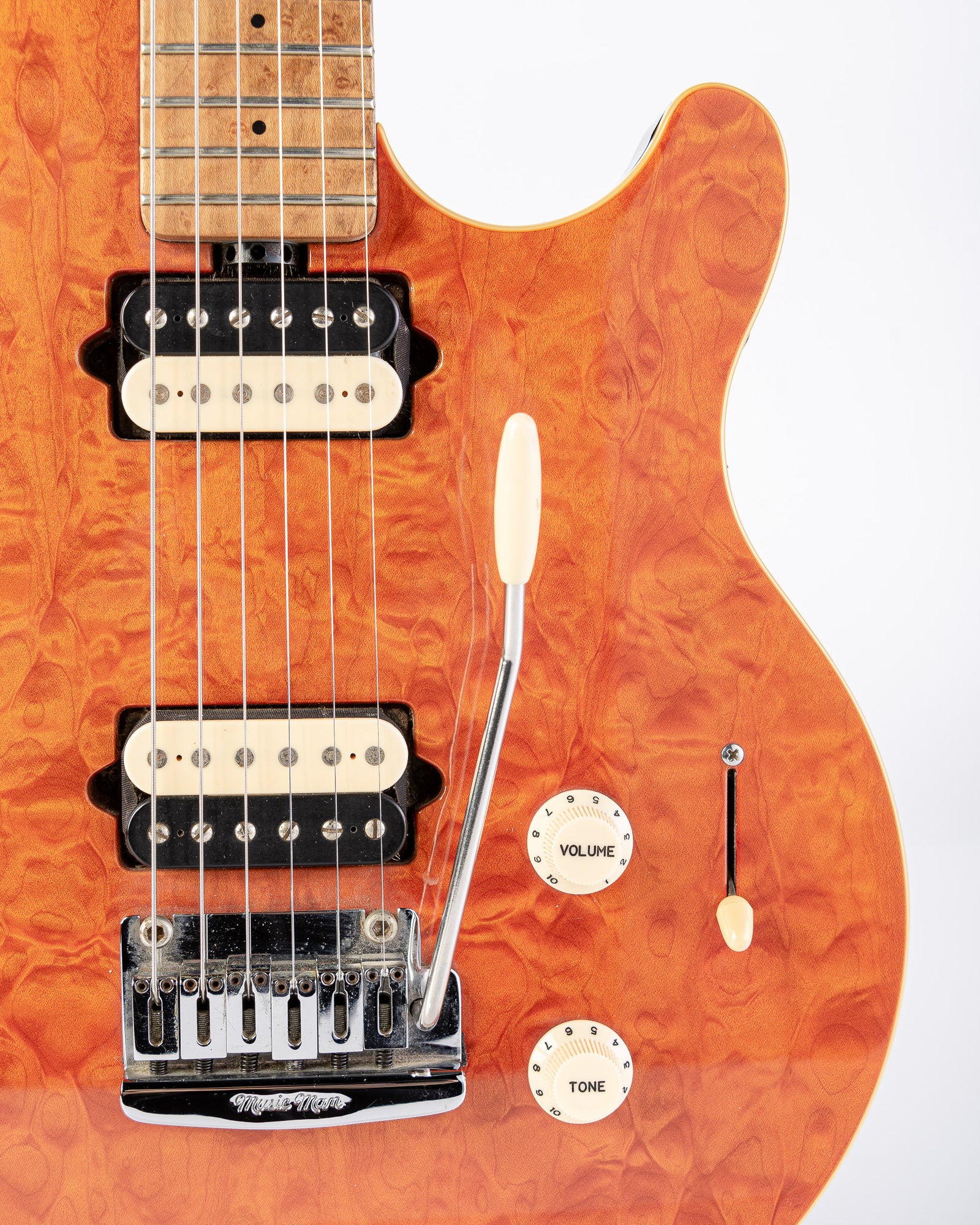 USED Ernie Ball Music Man Axis Super Sport Electric Guitar - Translucent Orange w/OHSC