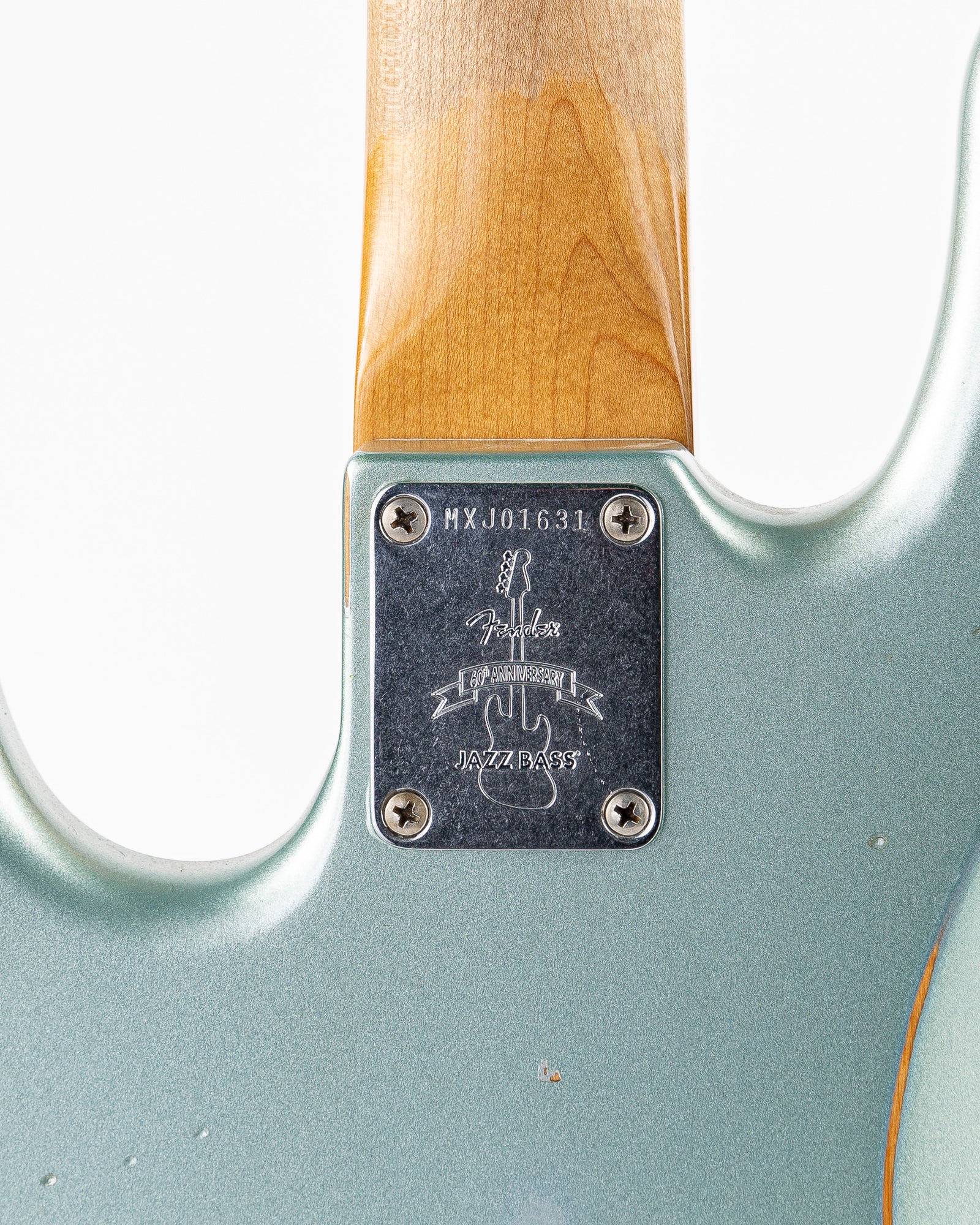 USED Fender 60th Anniversary Road Worn '60s Jazz Bass - Firemist Silver with Hardshell Case