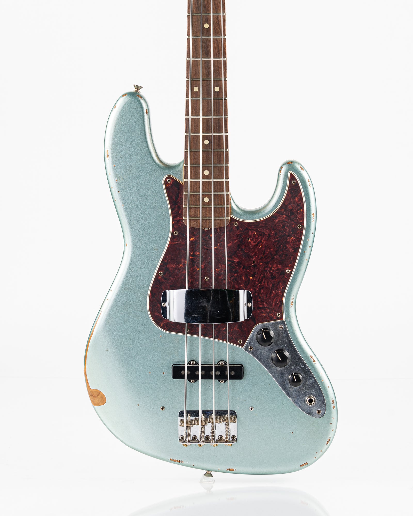 USED Fender 60th Anniversary Road Worn '60s Jazz Bass - Firemist Silver with Hardshell Case