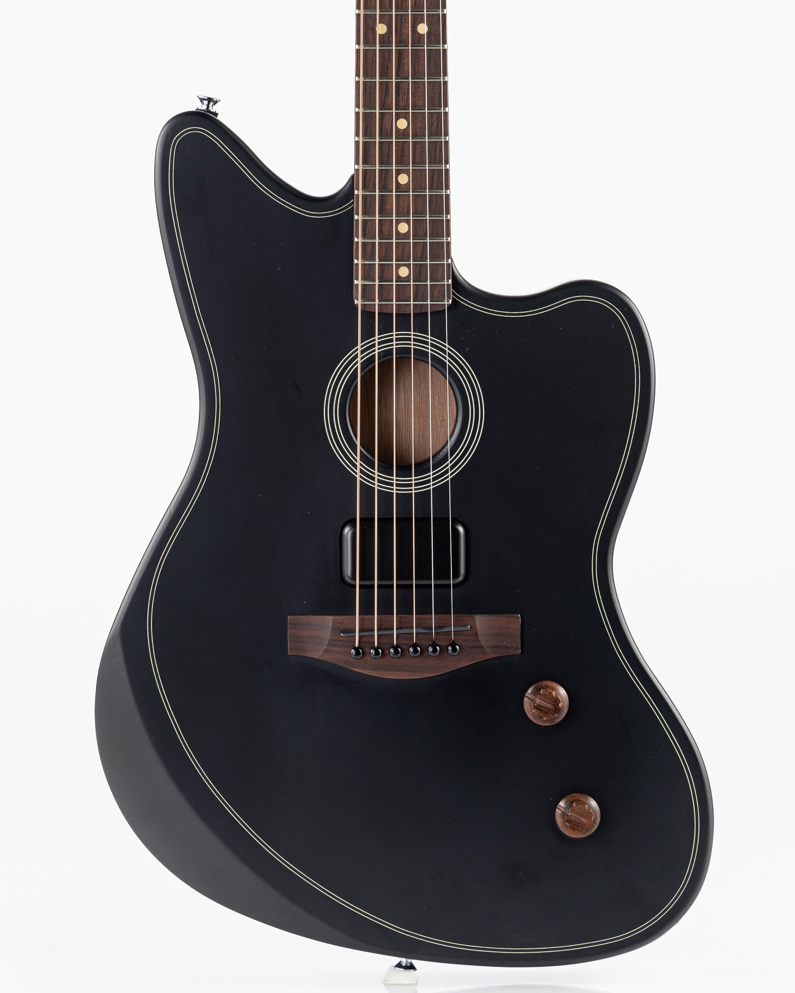 USED Fender Acoustasonic Standard Jazzmaster Acoustic Electric Guitar - Matte Black