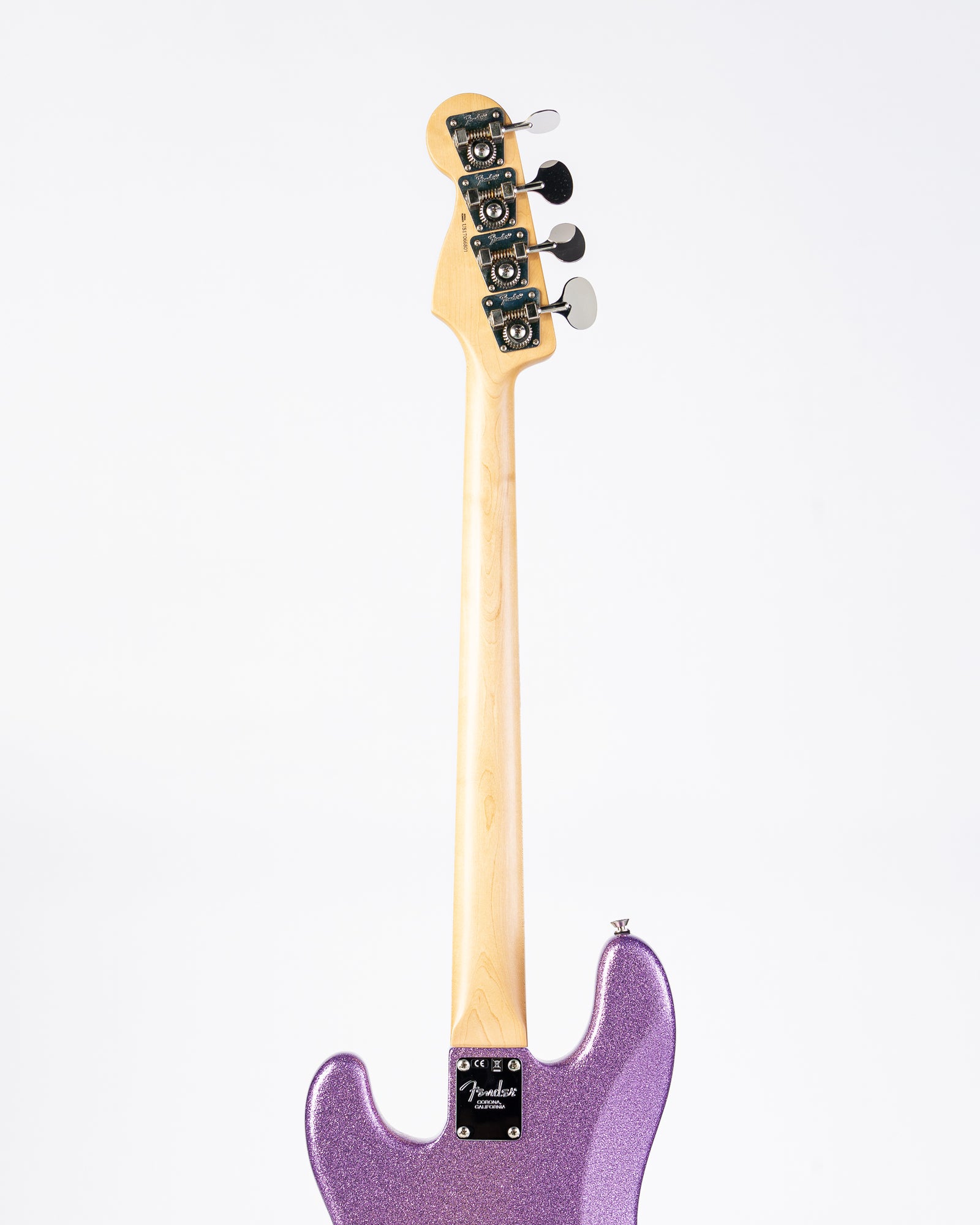 USED Fender Adam Clayton Signature Precision Bass Guitar- Purple Sparkle with Houndstooth HSC