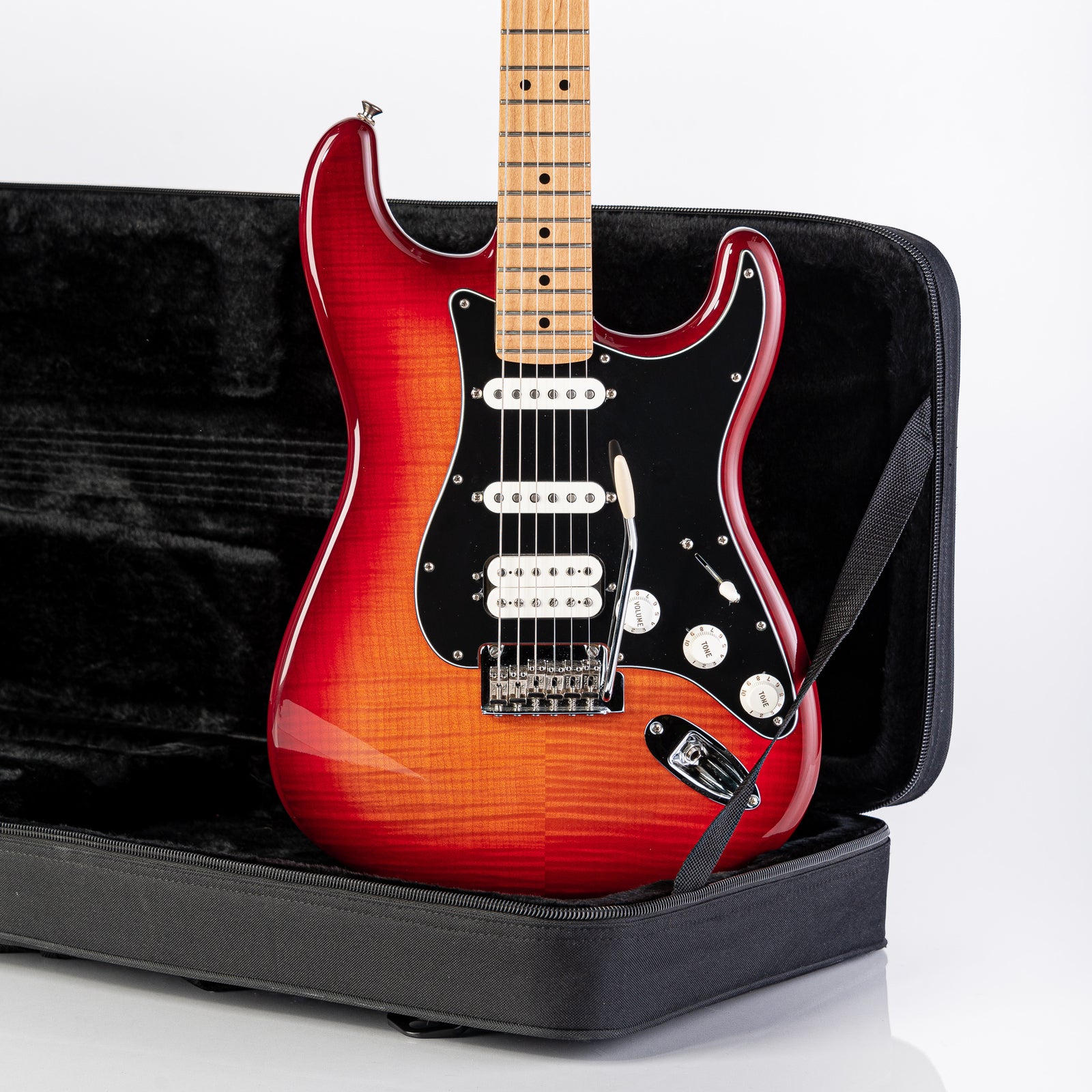USED Fender Player HSS Plus Top Electric Guitar- Flame Maple Burst with Lightweight Case