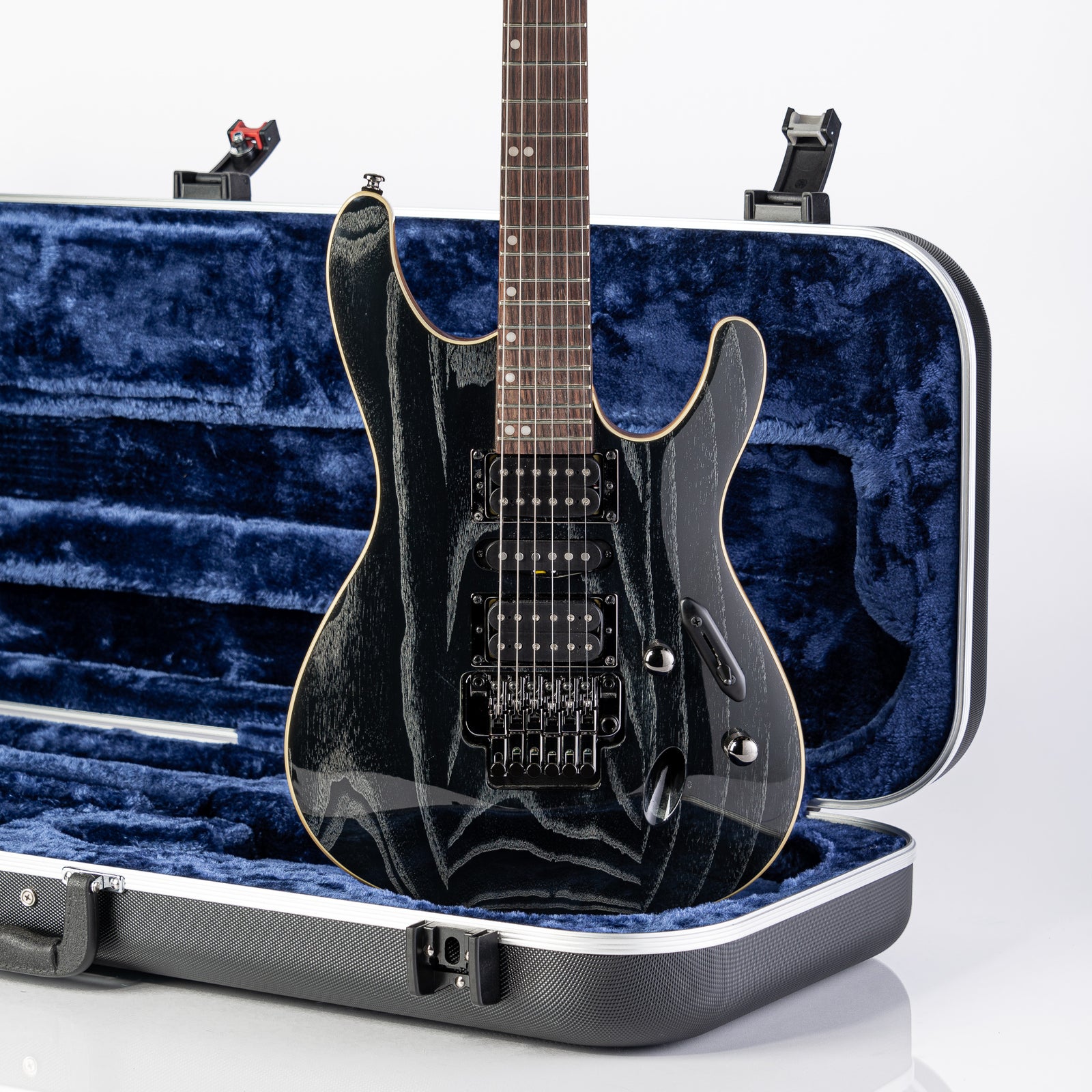 USED Ibanez S570AH S Series HSH Electric Guitar- Silver Wave Black with Hardshell Case