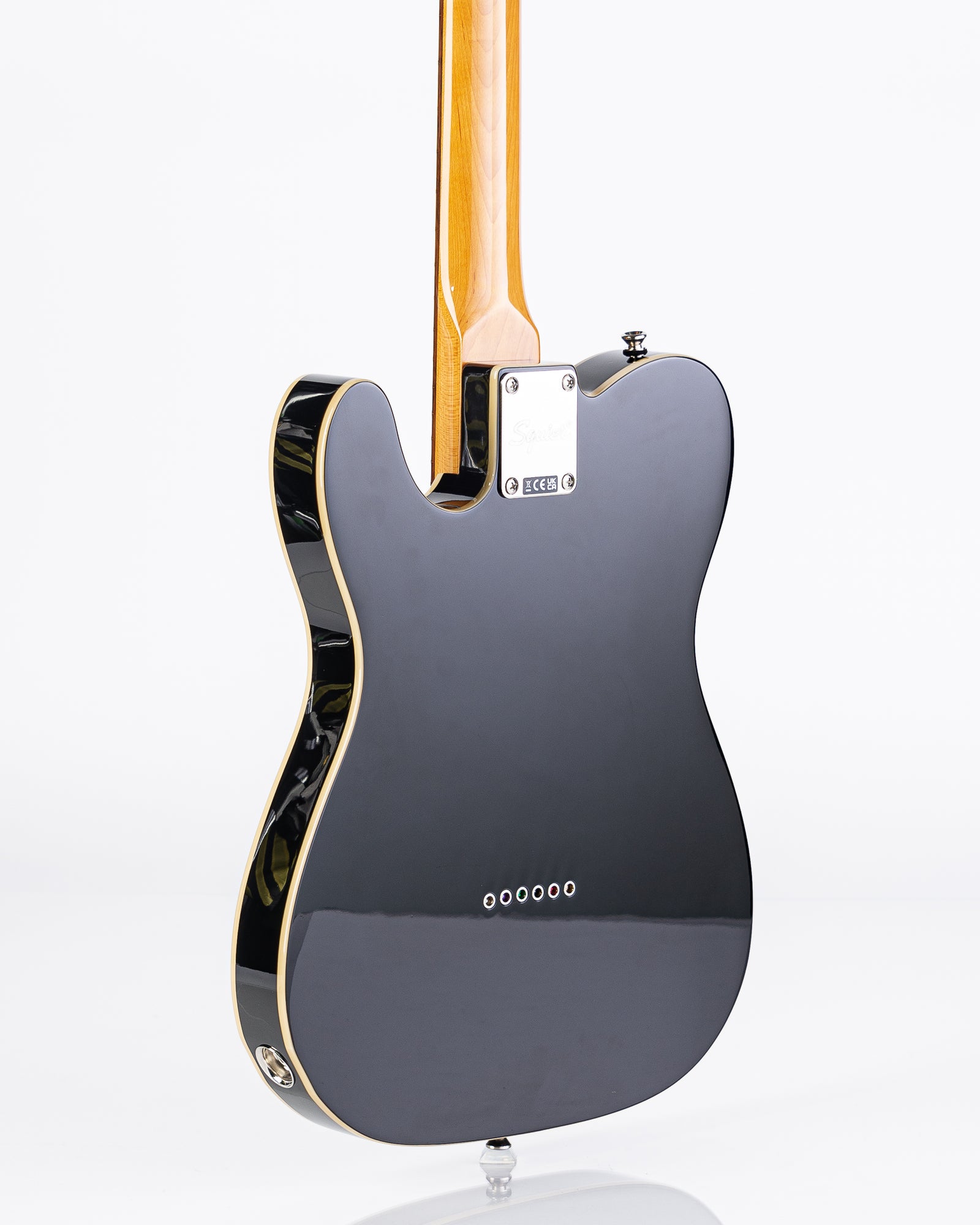 USED Squier Classic Vibe Baritone Custom Telecaster Electric Guitar- Black with Gold Sparkle Pickguard
