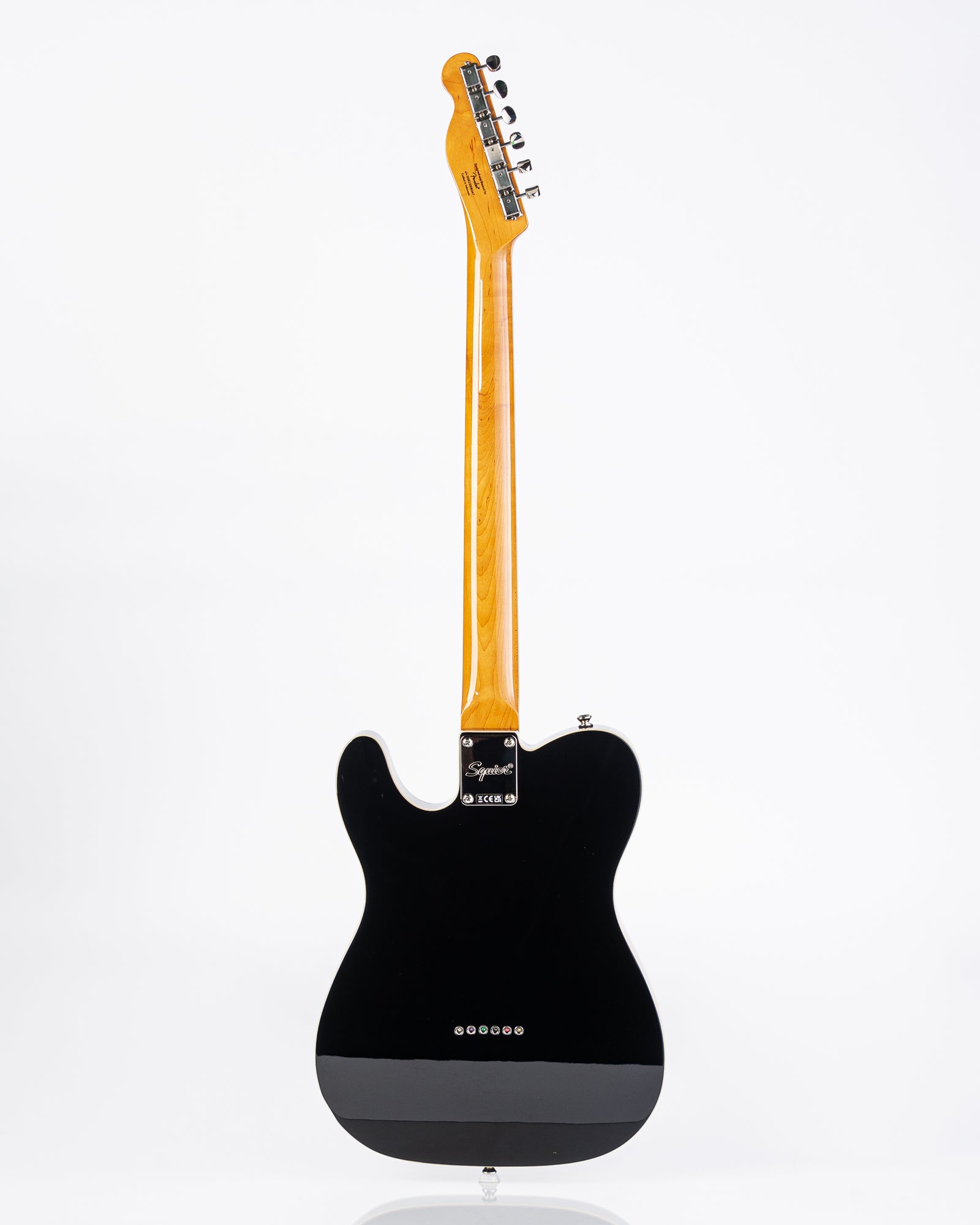 USED Squier Classic Vibe Baritone Custom Telecaster Electric Guitar- Black with Gold Sparkle Pickguard