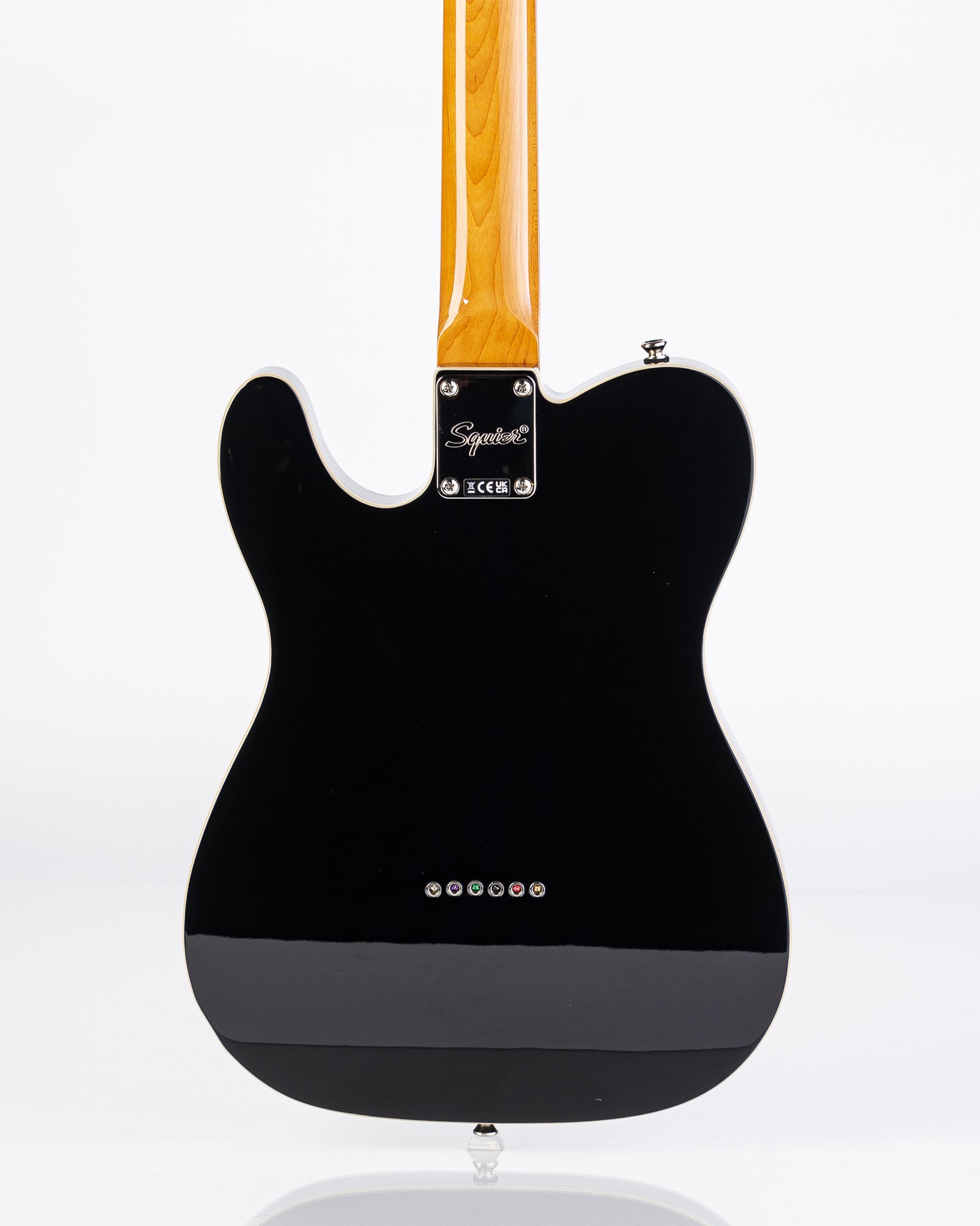 USED Squier Classic Vibe Baritone Custom Telecaster Electric Guitar- Black with Gold Sparkle Pickguard