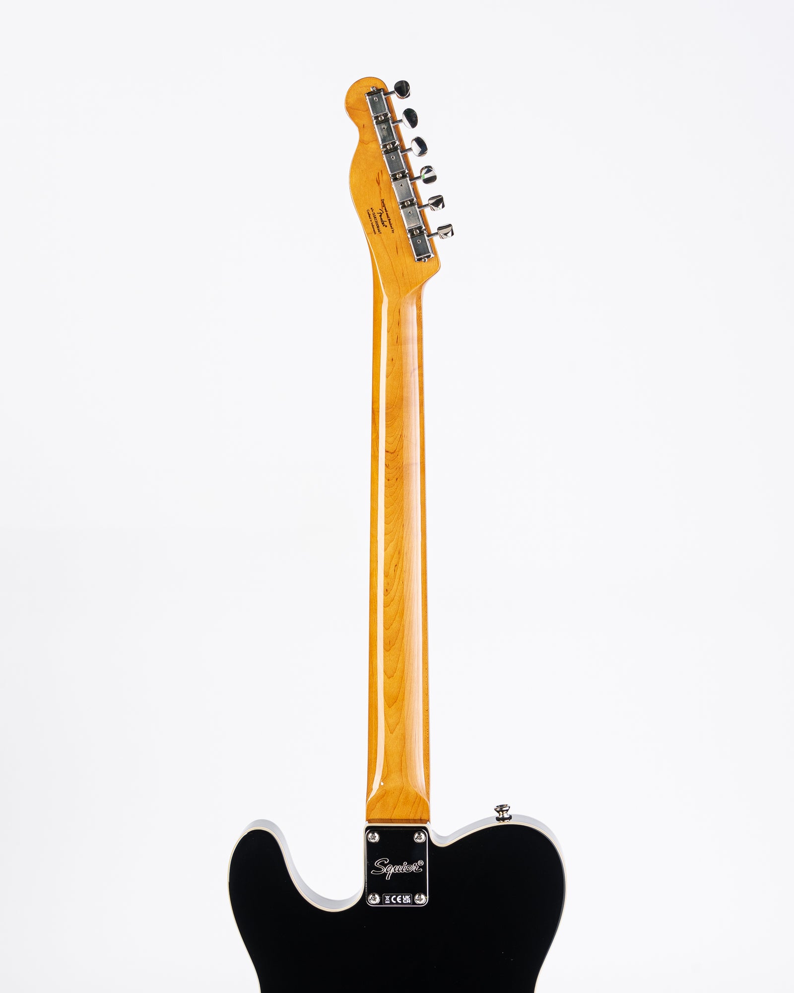 USED Squier Classic Vibe Baritone Custom Telecaster Electric Guitar- Black with Gold Sparkle Pickguard