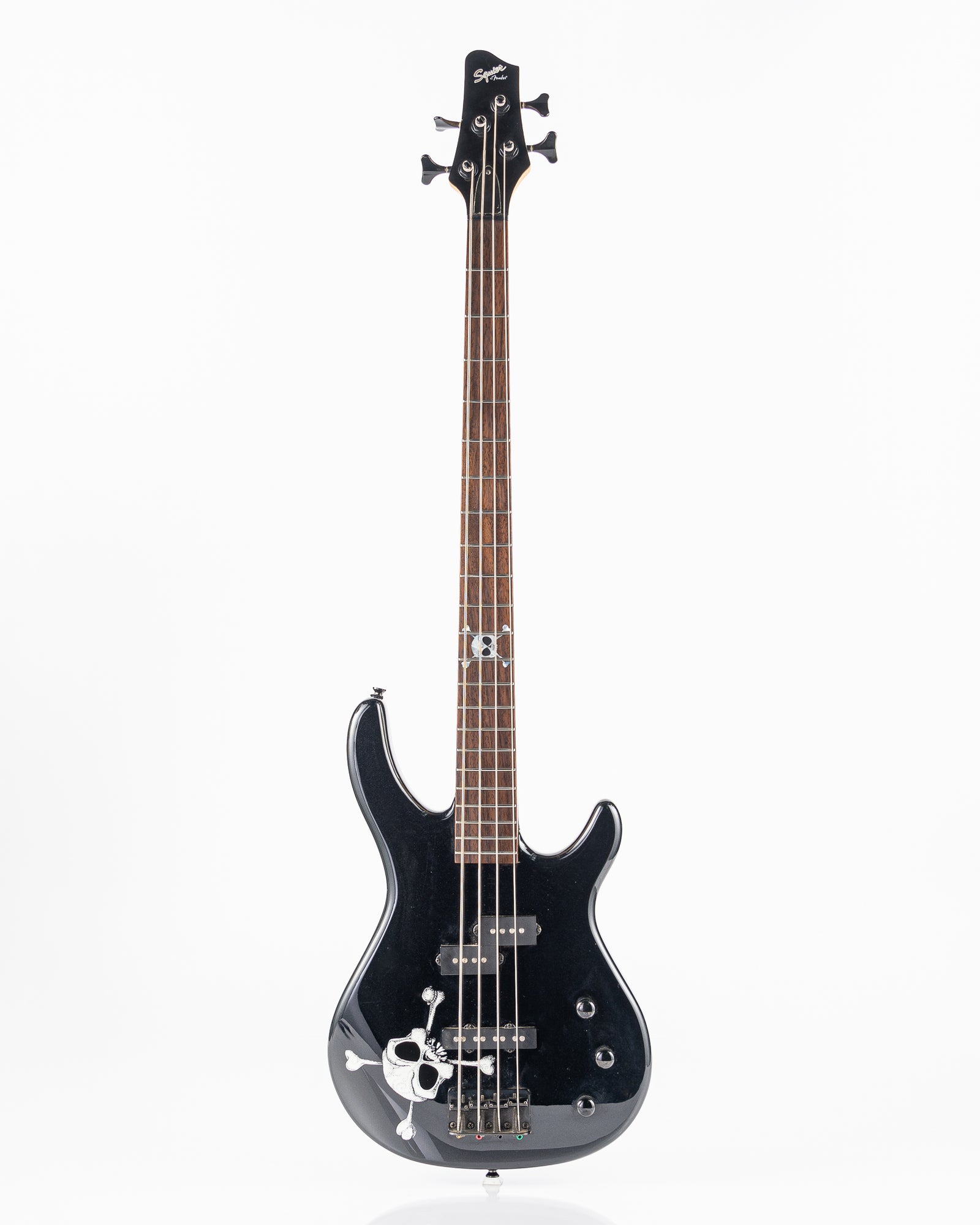 USED Squier MB-4 Electric Bass - Skull and Crossbones
