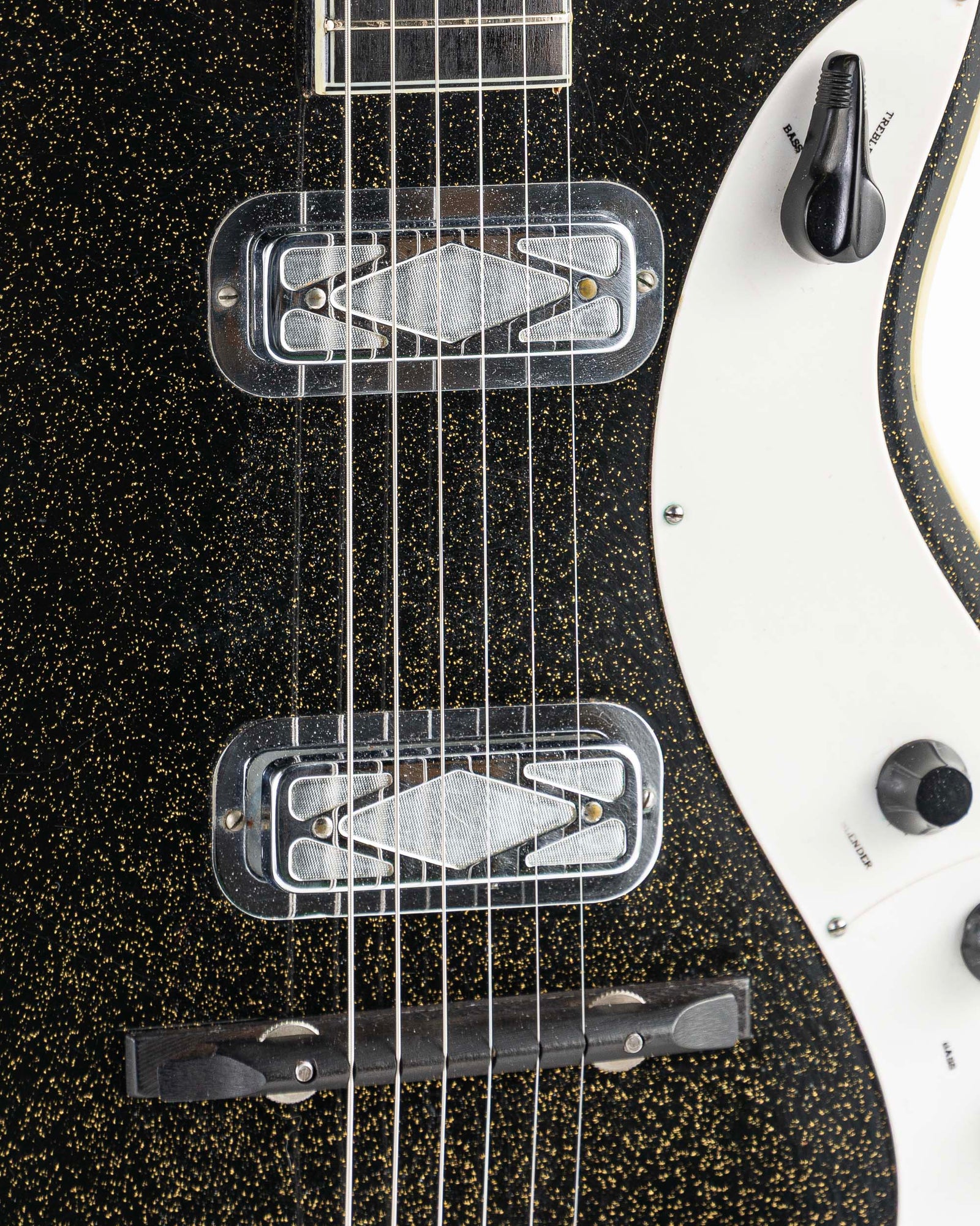 USED 1959 Silvertone 1423 Jupiter Electric Guitar - Black Sparkle with Original Case