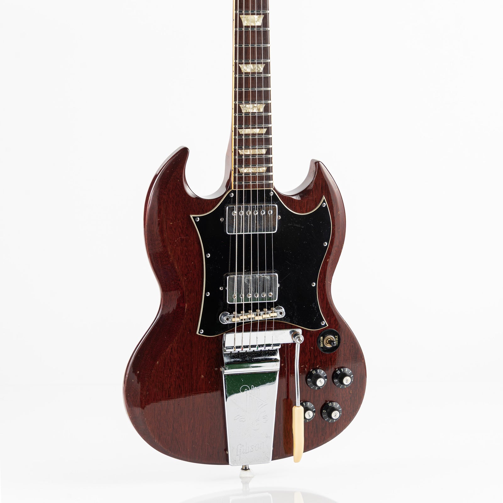 USED 1970 Gibson SG Standard "Large Guard" Electric Guitar - Cherry with Maestro Vibrola