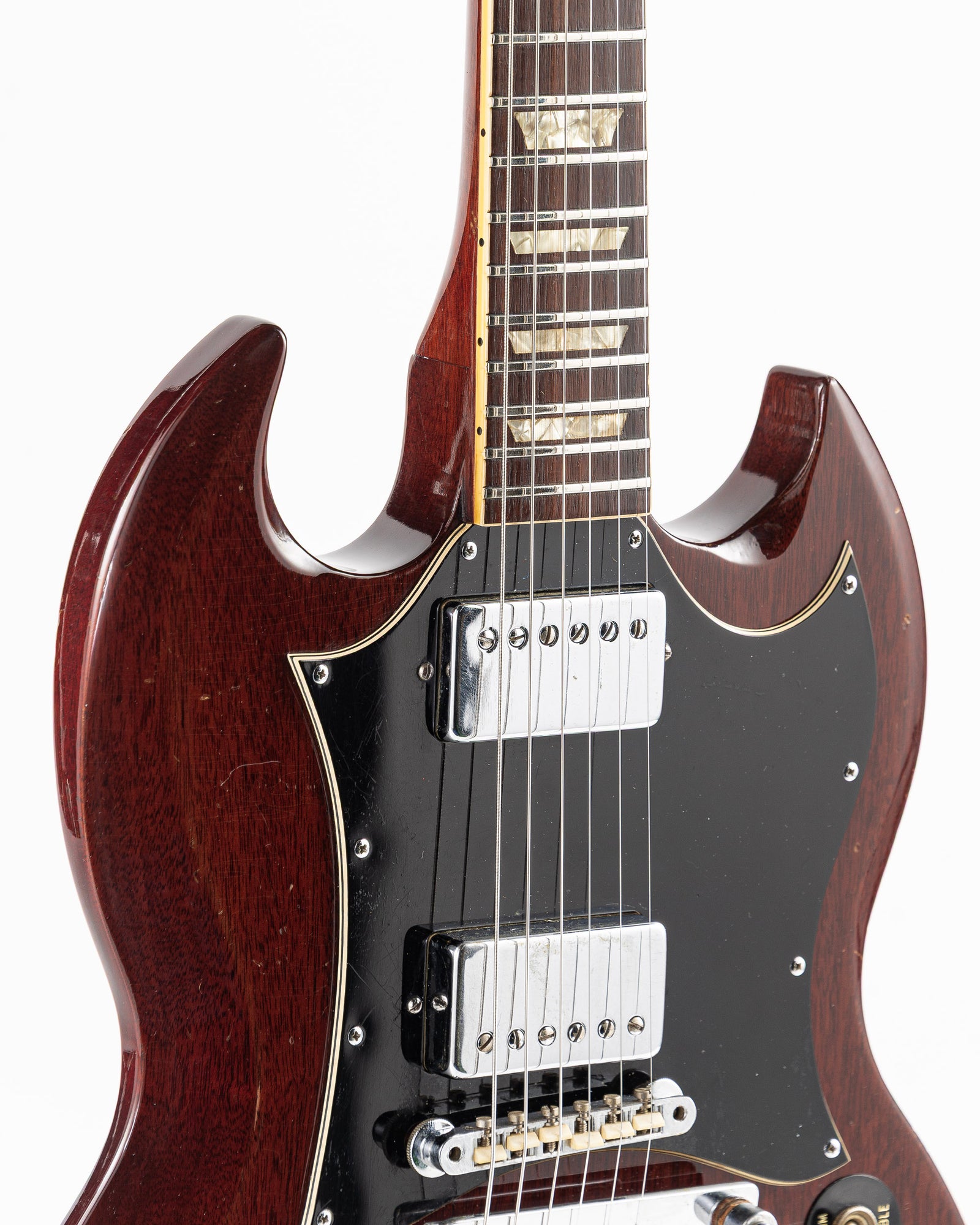 USED 1970 Gibson SG Standard "Large Guard" Electric Guitar - Cherry with Maestro Vibrola