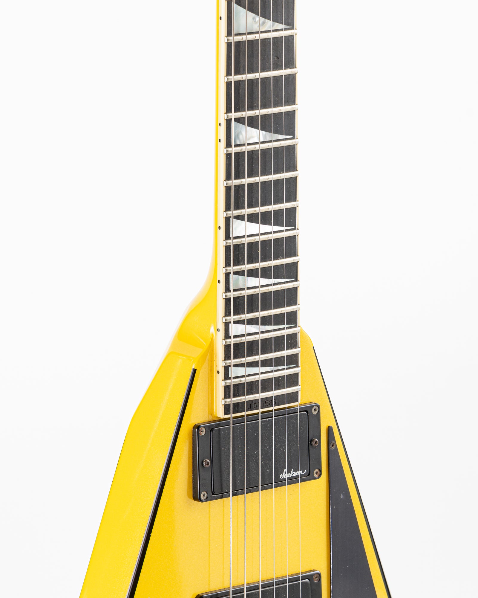 USED 1990 Jackson Professional Series Pro RR1 Randy Rhoads V Electric Guitar - Nuclear Yellow