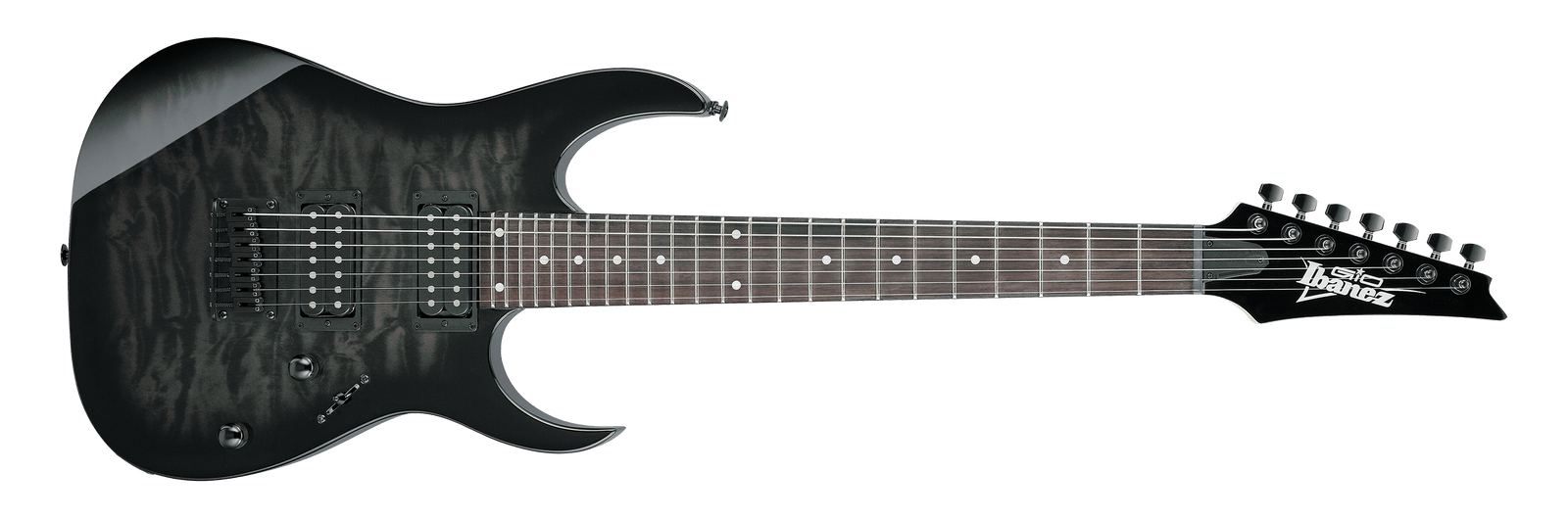 Ibanez GIO GRG7221QA 7 String Electric Guitar - Transparent Black Sunburst