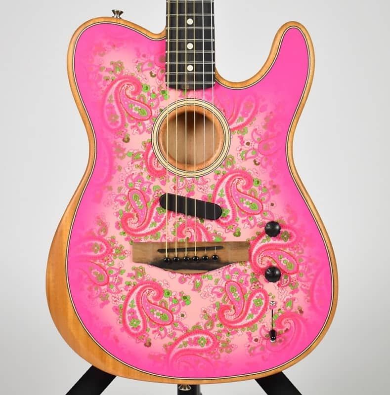 Fender Acoustasonic Telecaster with Rosewood Fingerboard FSR - Pink Paisley