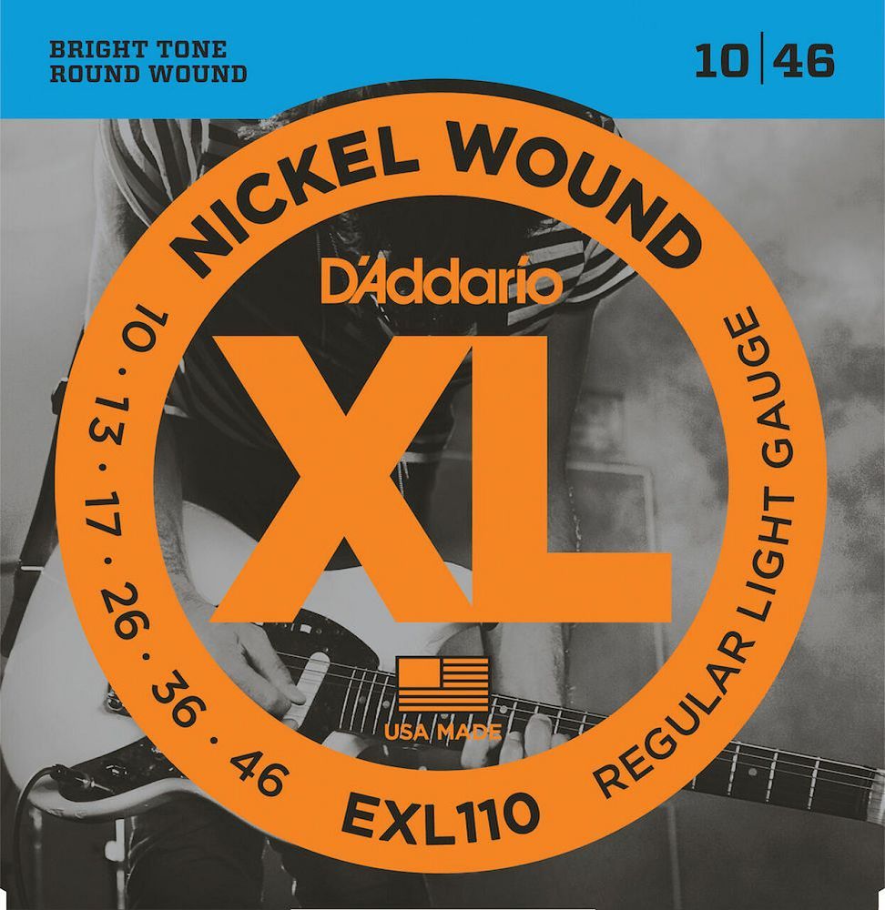 D'Addario EXL110 Electric Guitar Strings Nickel Wound Regular Light Gauge (10-46)
