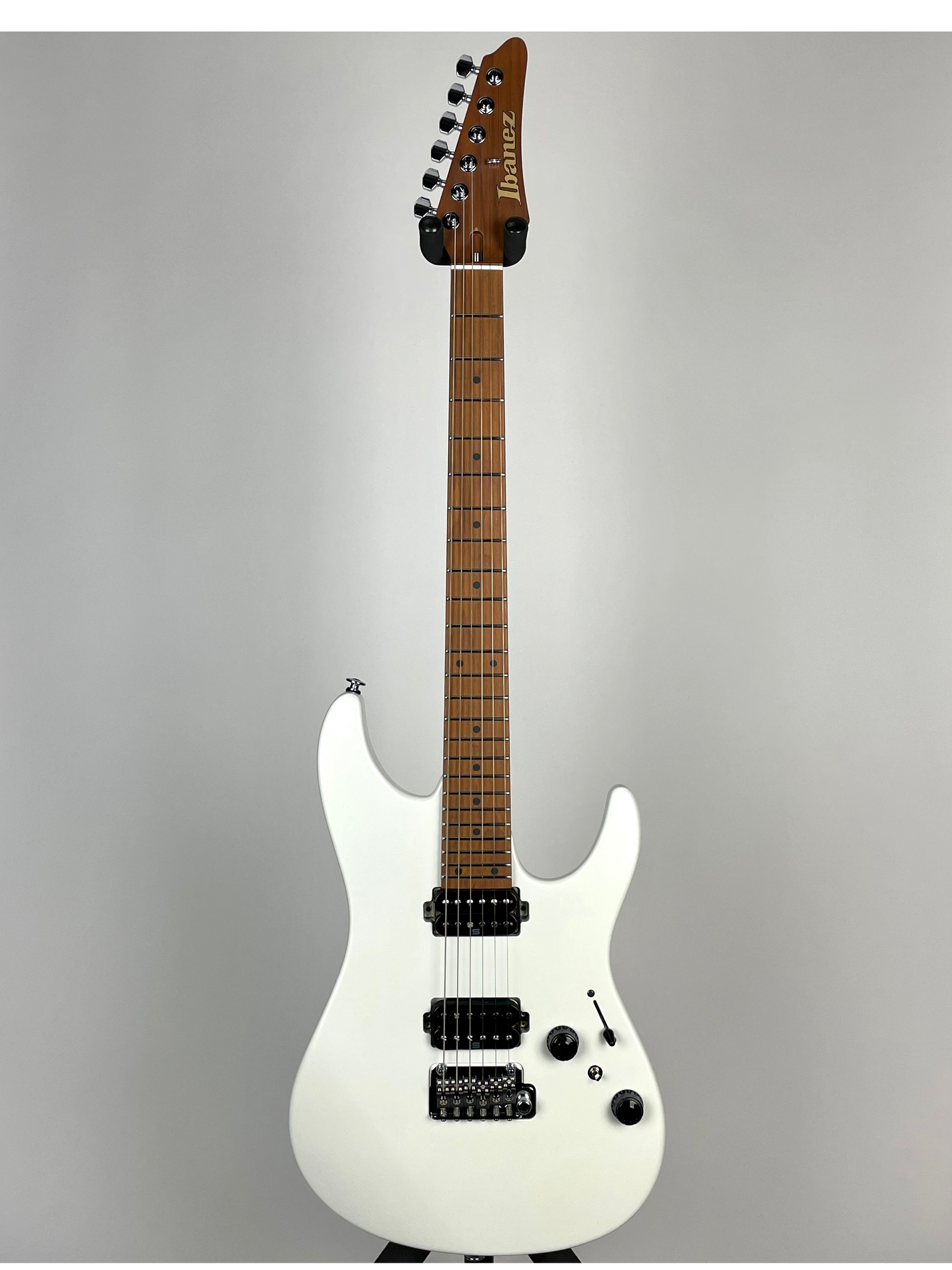 Ibanez Prestige AZ2402-PWF Prestige AZ Series Guitar with Roasted Maple Fingerboard - Pearl White Flat