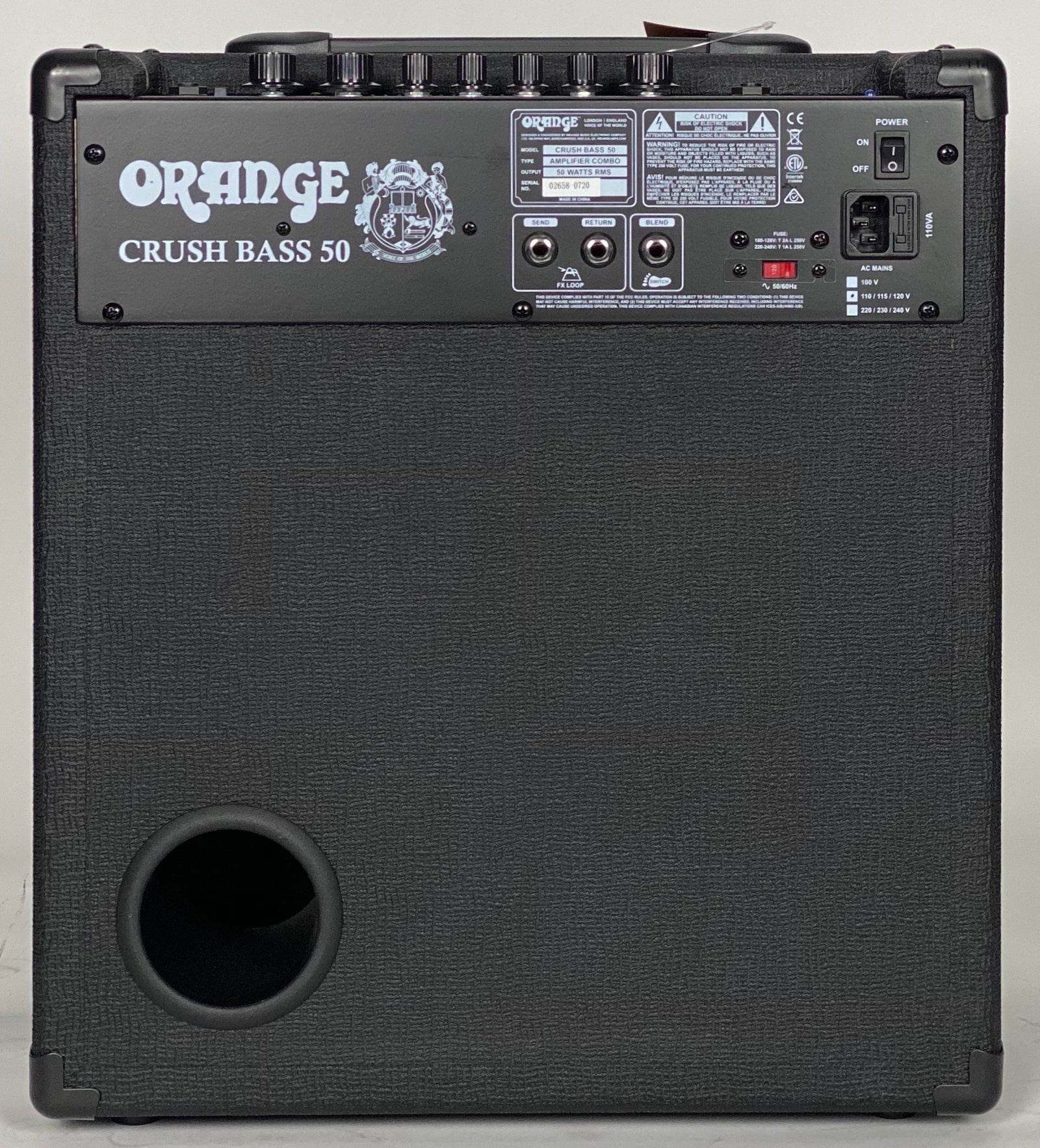 Orange Crush Bass 50w 1x12 Combo Black