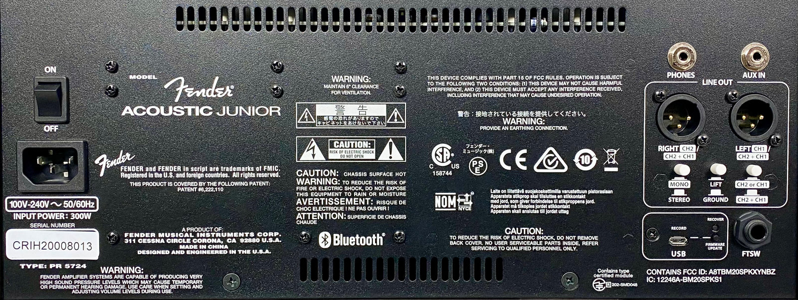 Fender Acoustic Junior 2-Channel 100-Watt 1x8" Acoustic Guitar Combo