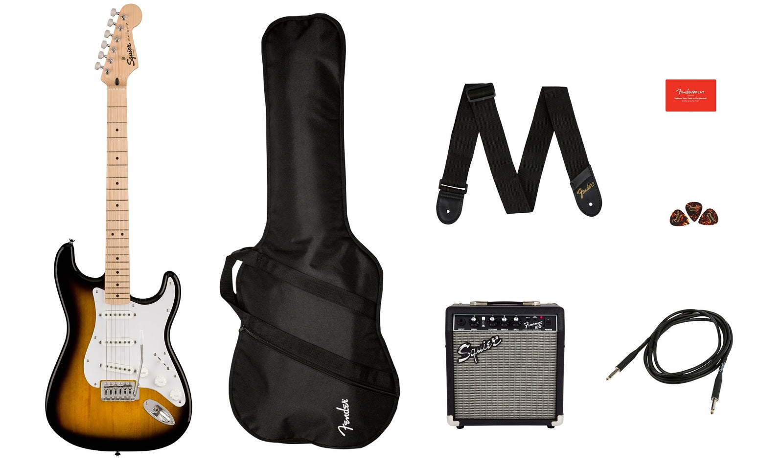 Squier Sonic Stratocaster Electric Guitar Pack - 2 Color Sunburst