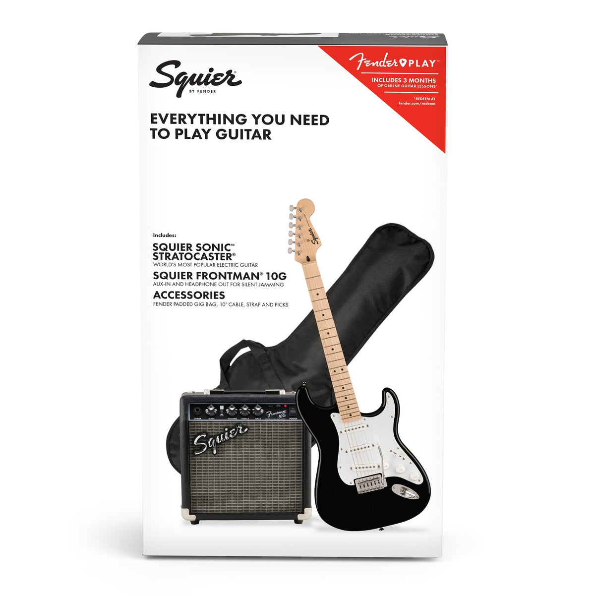 Squier Sonic Stratocaster Electric Guitar Pack - Black