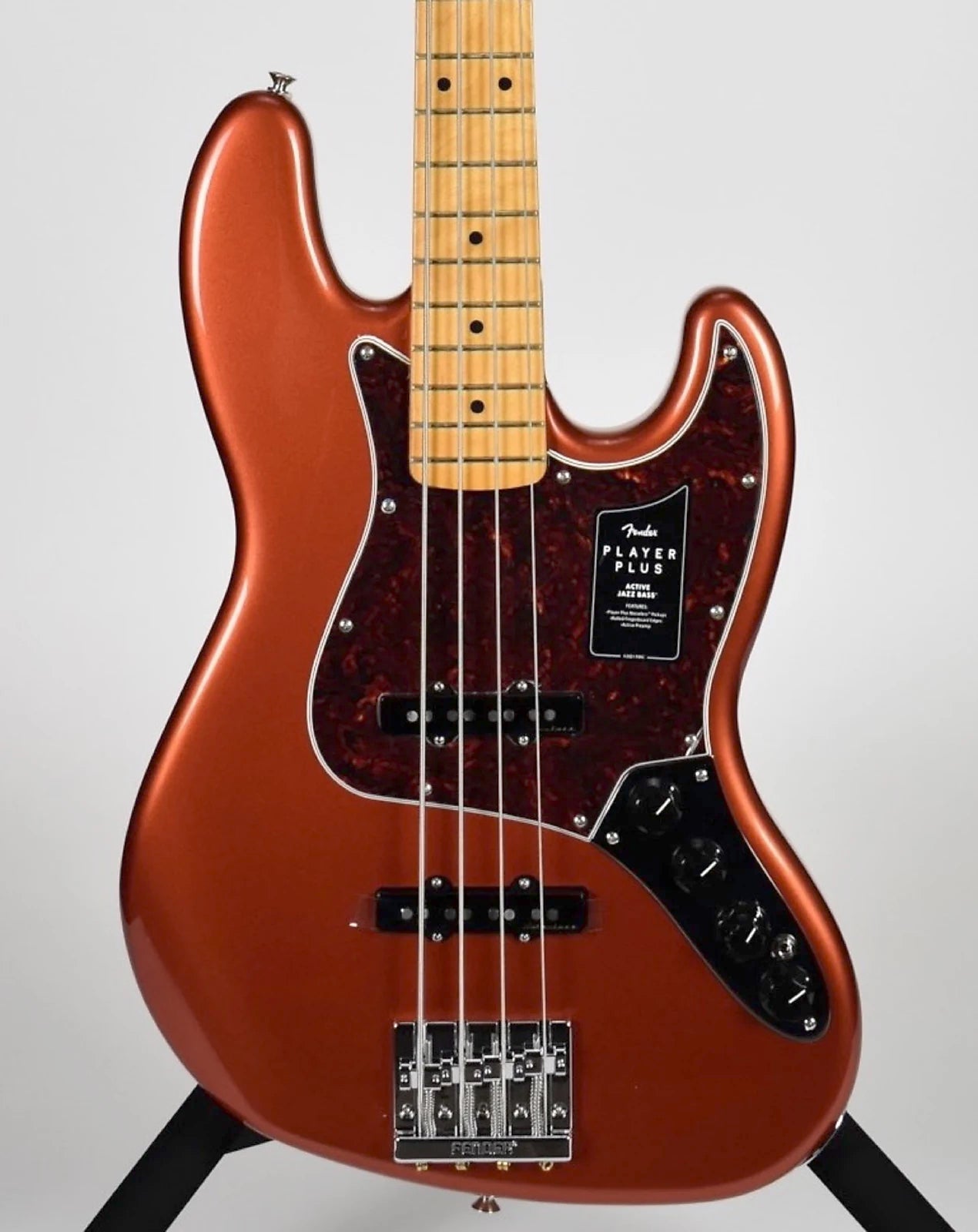 USED Fender Player Plus Jazz Bass with Maple Fingerboard - Aged Candy Apple Red