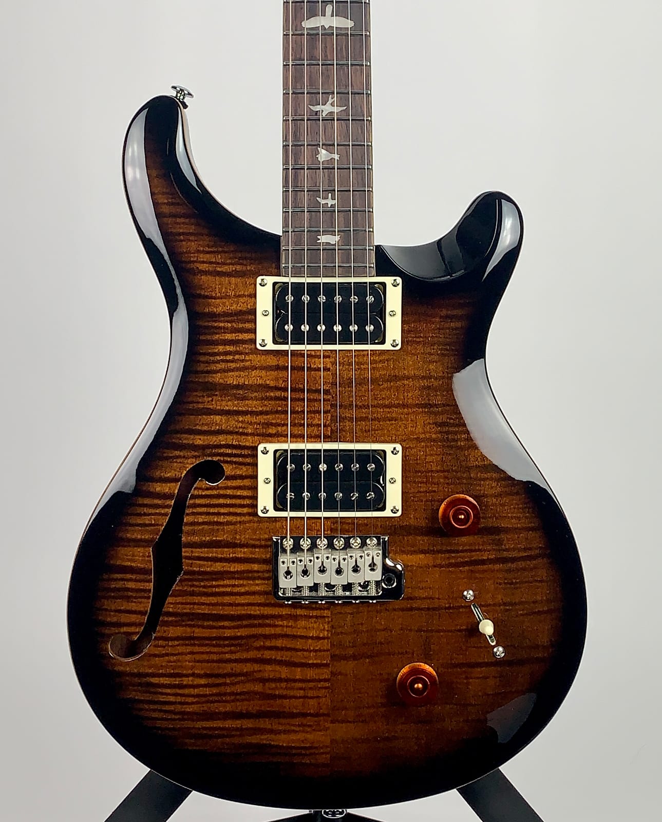 PRS SE Custom 22 Semi-Hollow Black Gold Burst