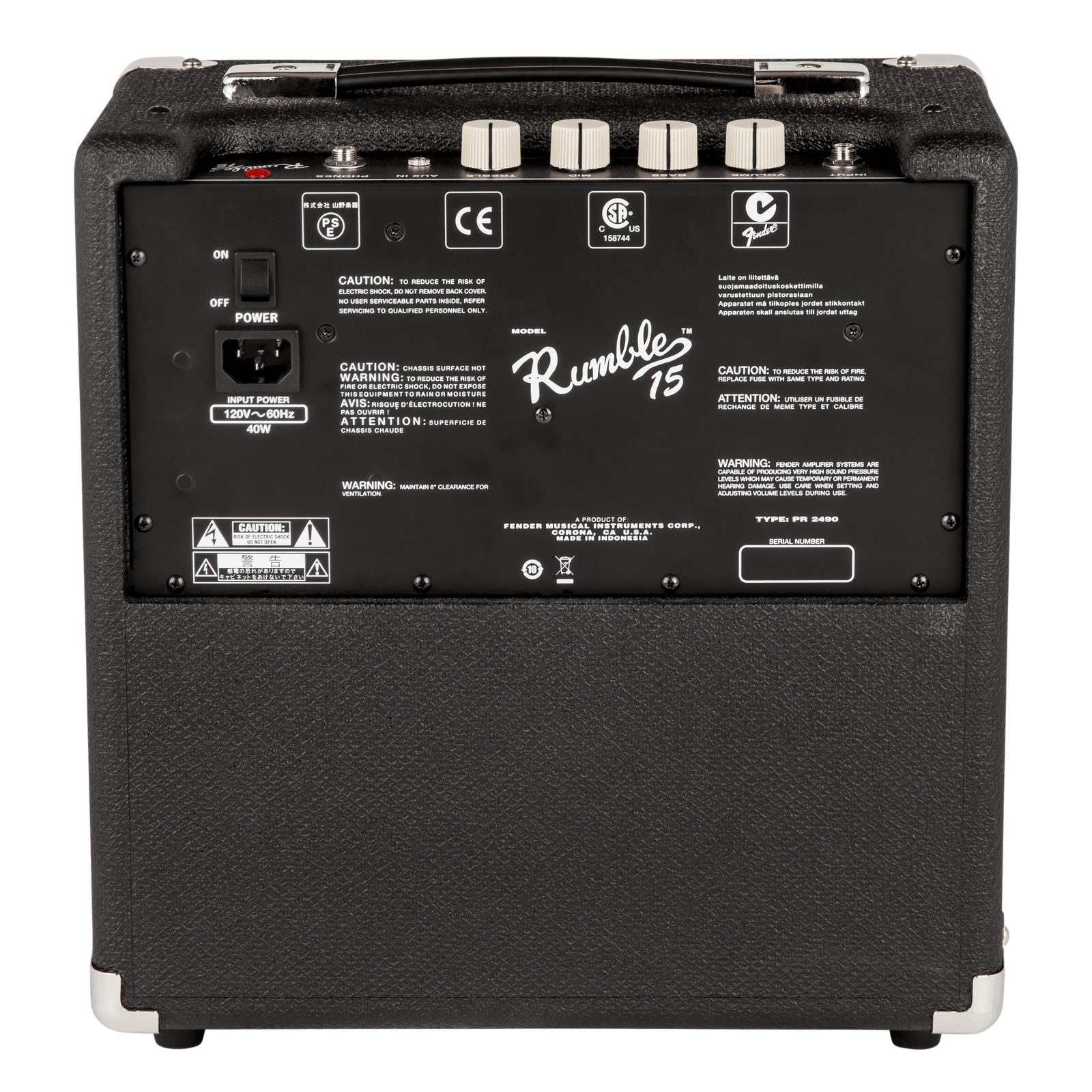 Fender Rumble 15 Watt Bass Combo Amplifier