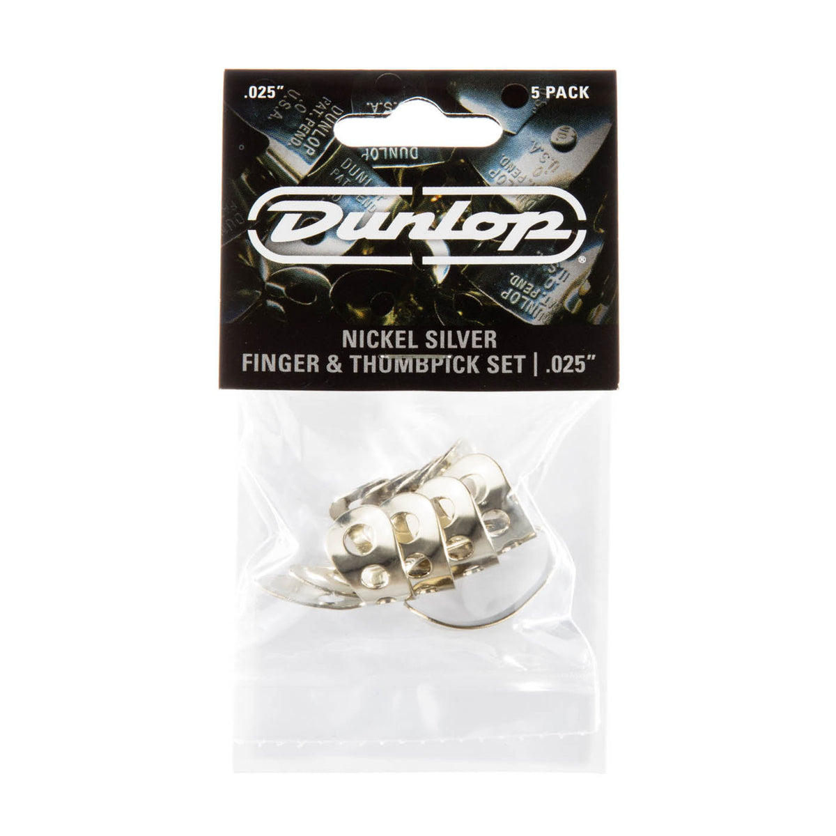 Dunlop 33P.025 Nickel Silver Finger &amp; Thumbpick set (5 Pack)
