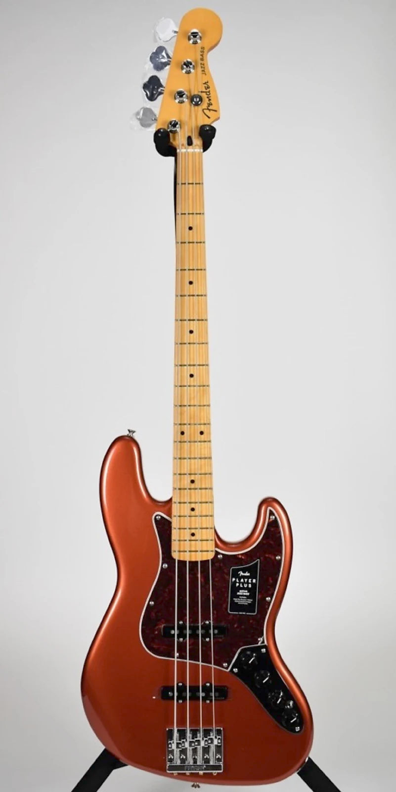 USED Fender Player Plus Jazz Bass with Maple Fingerboard - Aged Candy Apple Red