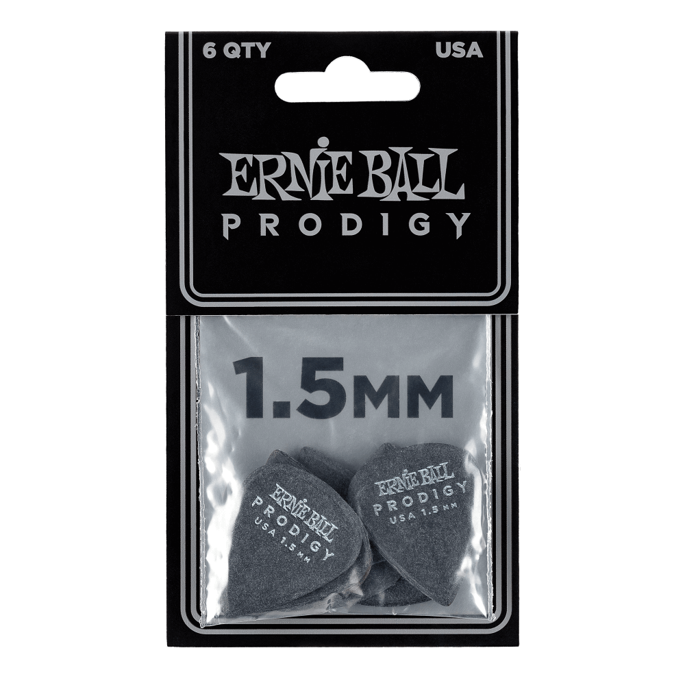 Ernie Ball P09199 Prodigy Guitar Picks - Standard 1.5MM (6 Pack) - Black