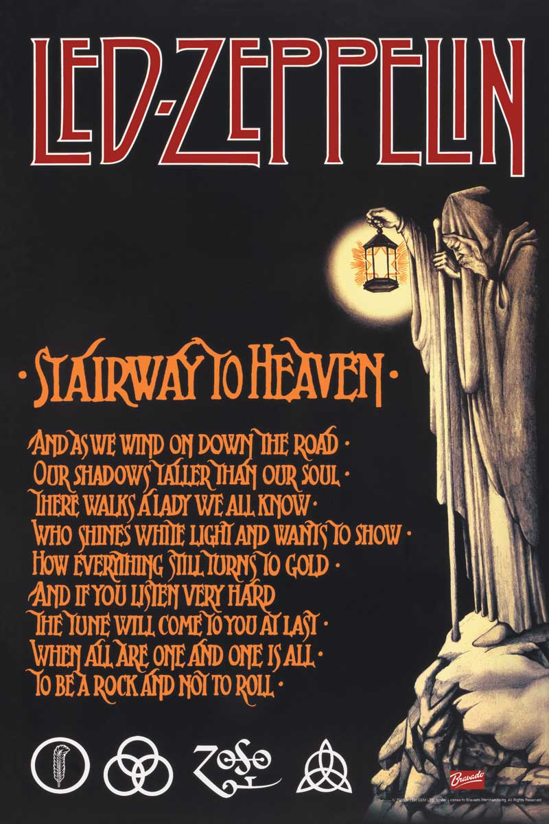 Led Zeppelin Stairway To Heaven Live Acoustic Led Zeppelin Stairway To Heaven - 24x36 Poster - Rock City Music Co.