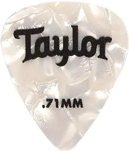 Taylor Celluloid 351 Guitar Picks, White Pearl, 12-Pack 0.71mm