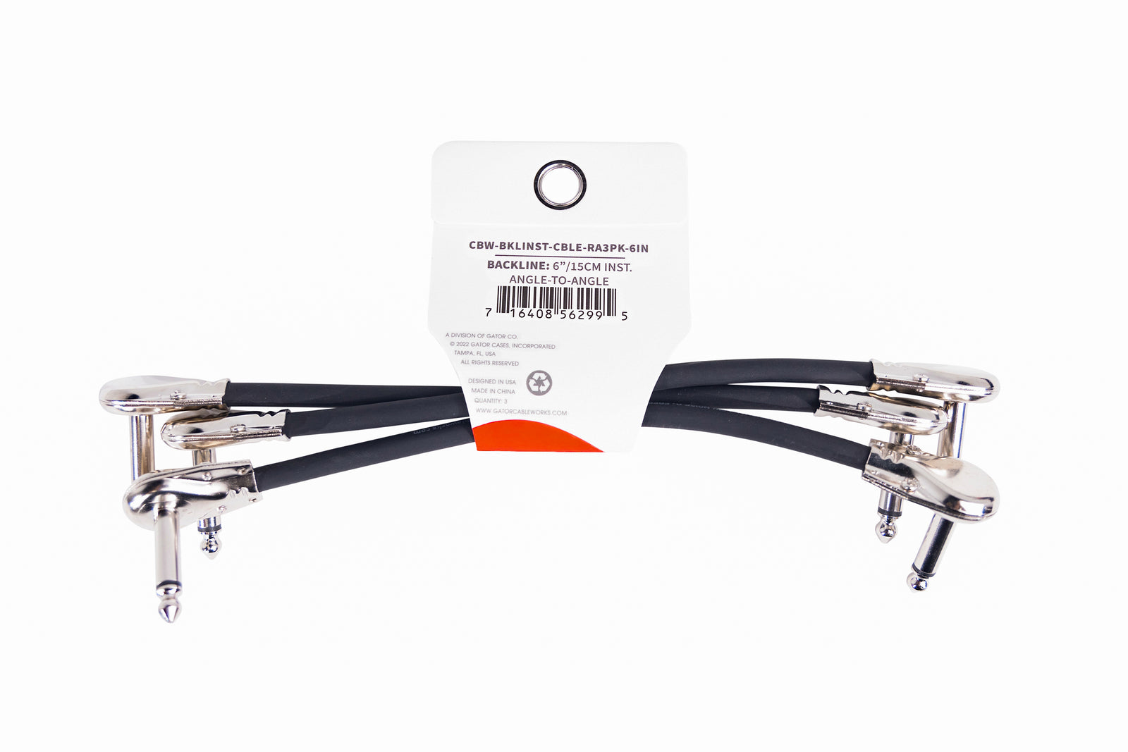 Gator GCWB-INS-6INRA3PK Patch Cable Right Angle to Right Angle Pack of 3 - 6"