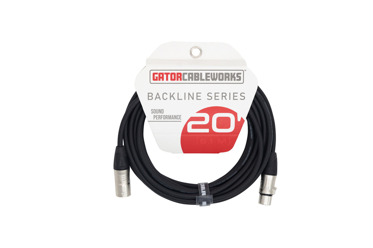 Gator GCWB-XLR-20 Microphone/Speaker Cable XLR Male to XLR Female - 20'