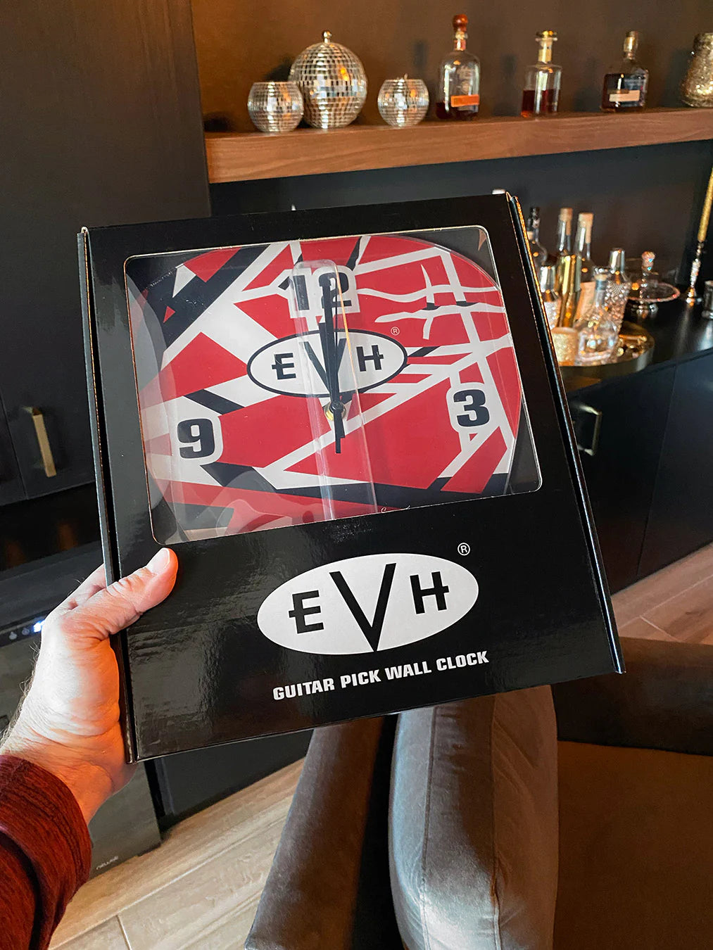 EVH Striped Guitar Pick Wall Clock