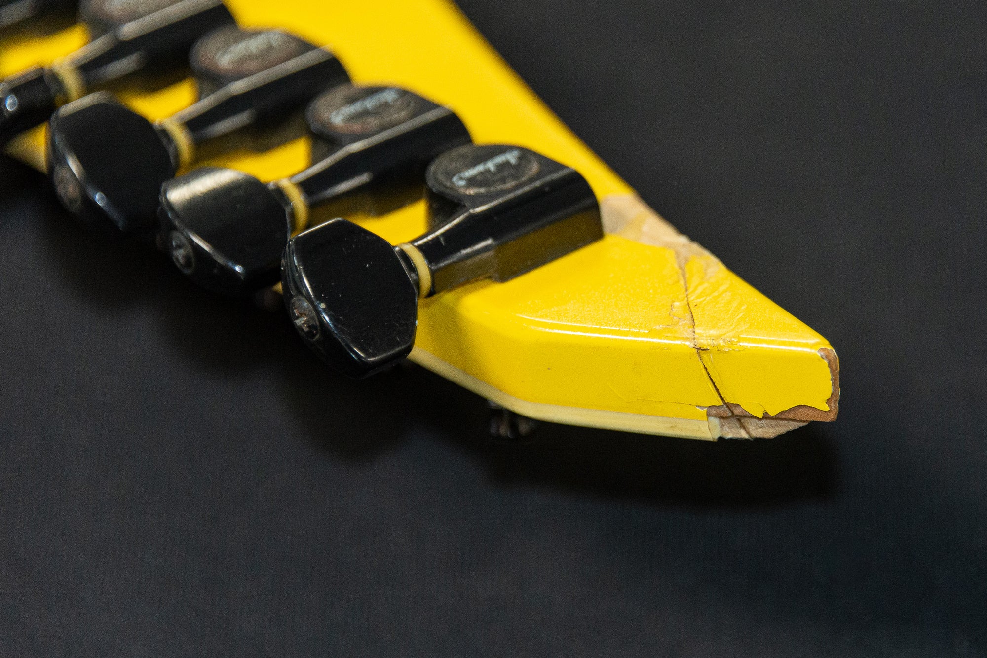 USED 1990 Jackson Professional Series Pro RR1 Randy Rhoads V Electric Guitar - Nuclear Yellow