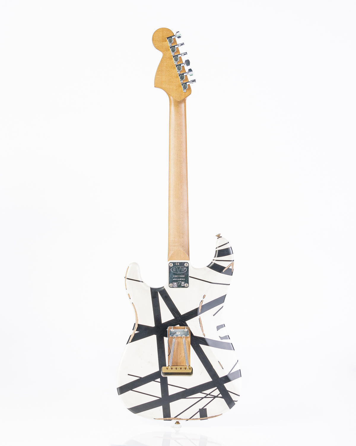 EVH Striped Series '78 Eruption with Maple Fingerboard Electric Guitar - White with Black Stripes Relic