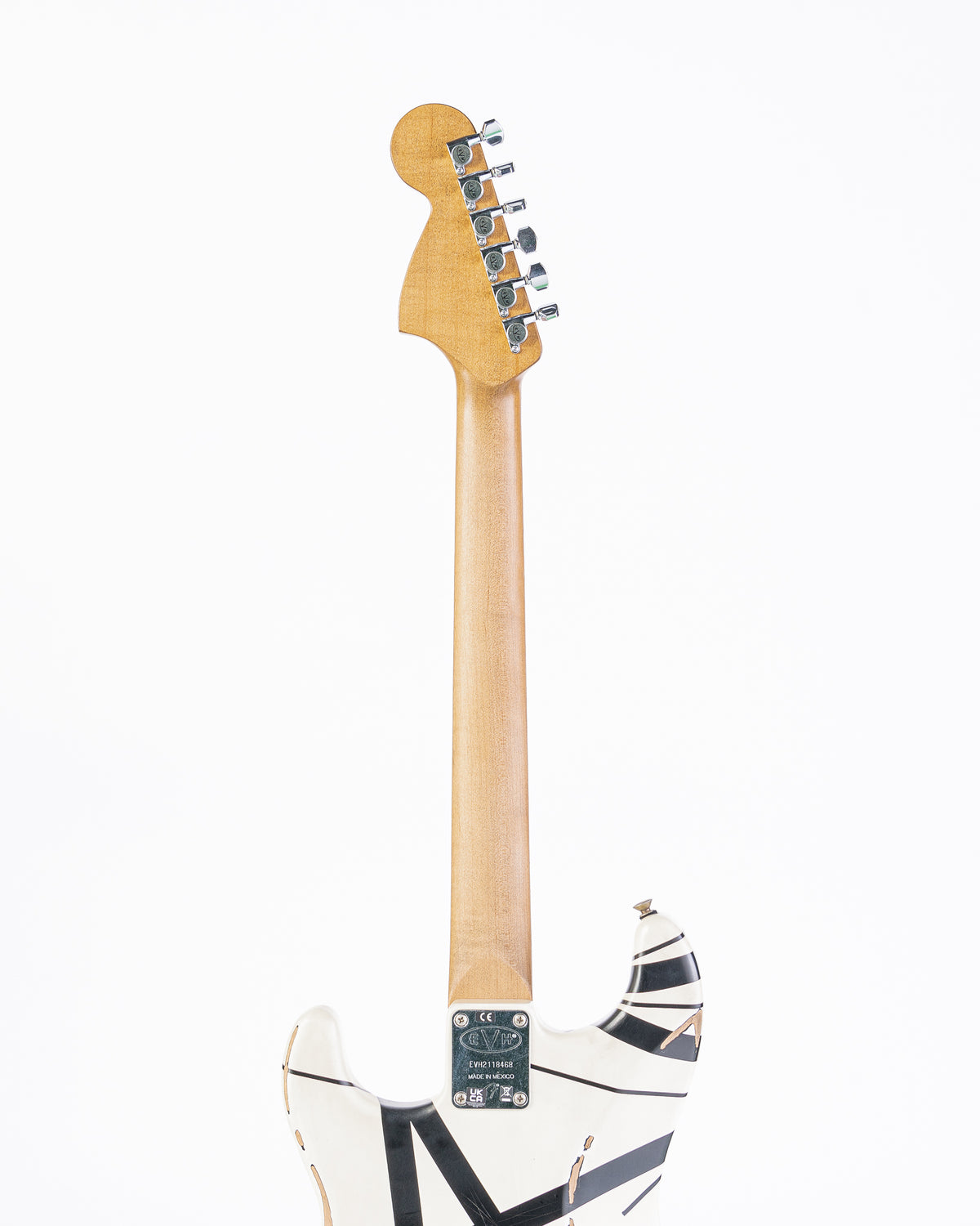 EVH Striped Series '78 Eruption with Maple Fingerboard Electric Guitar - White with Black Stripes Relic