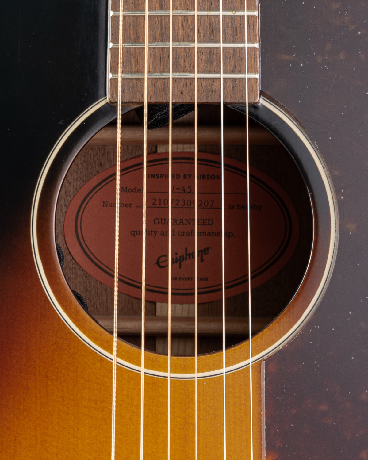 B-STOCK Epiphone Inspired By Gibson J-45 Acoustic Electric Guitar - Aged Vintage Sunburst Gloss