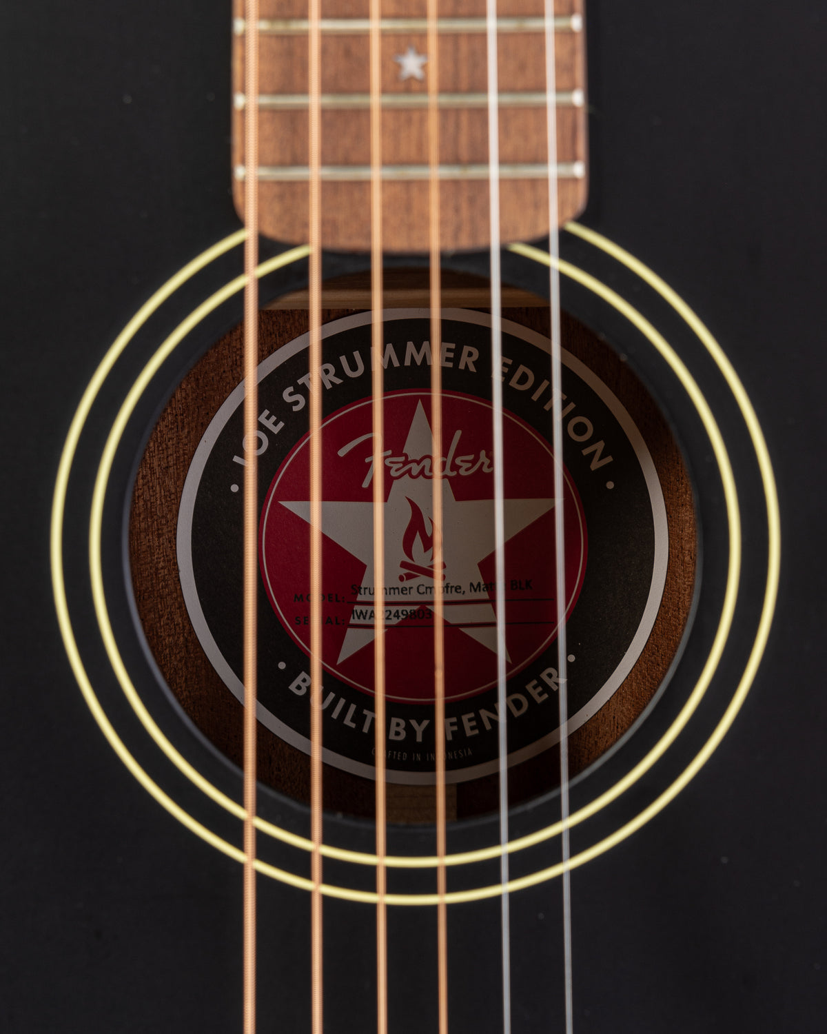 B-STOCK Fender Artist Series Joe Strummer Campfire Acoustic Electric Guitar with Walnut Fingerboard - Matte Black
