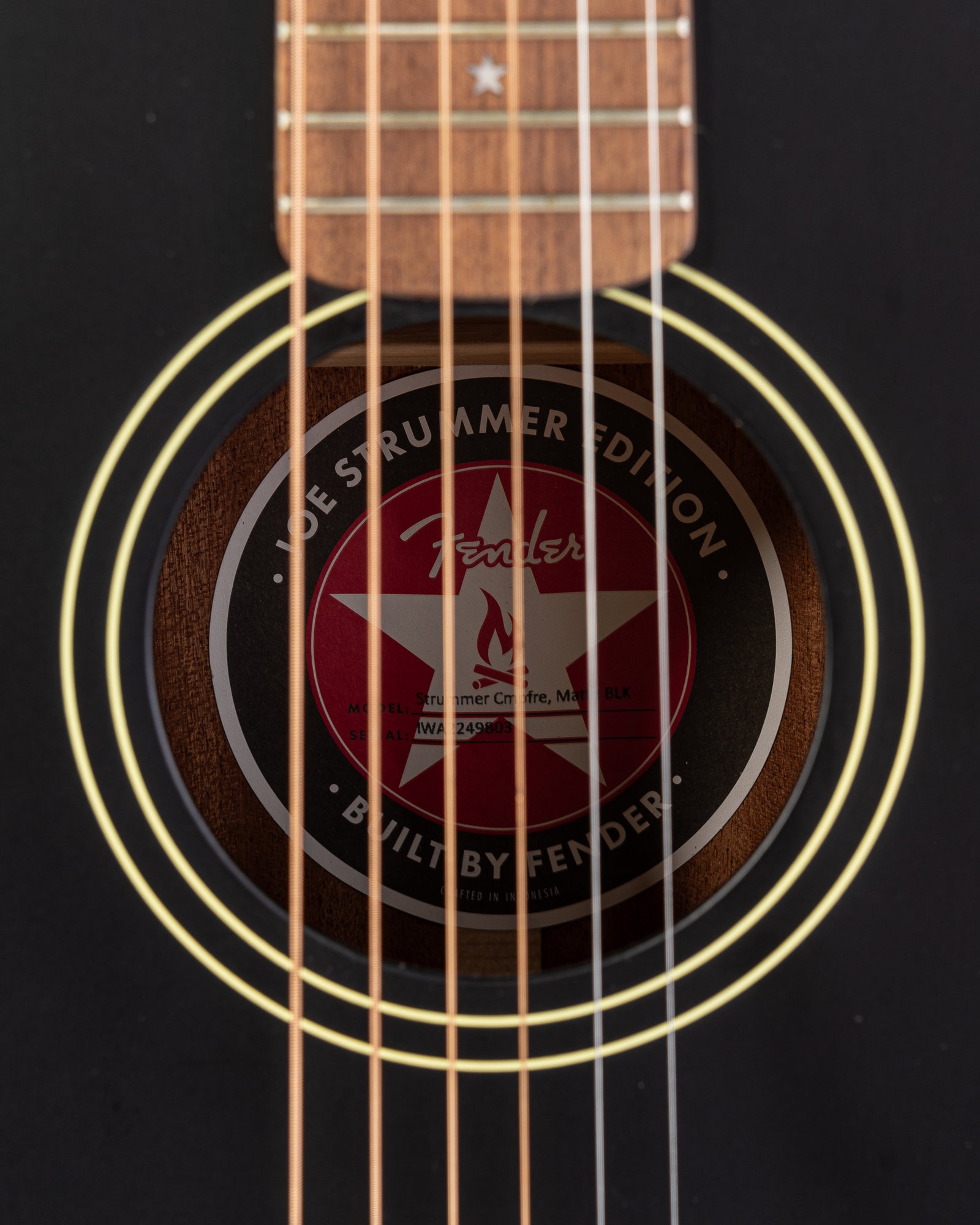 B-STOCK Fender Artist Series Joe Strummer Campfire Acoustic Electric Guitar with Walnut Fingerboard - Matte Black