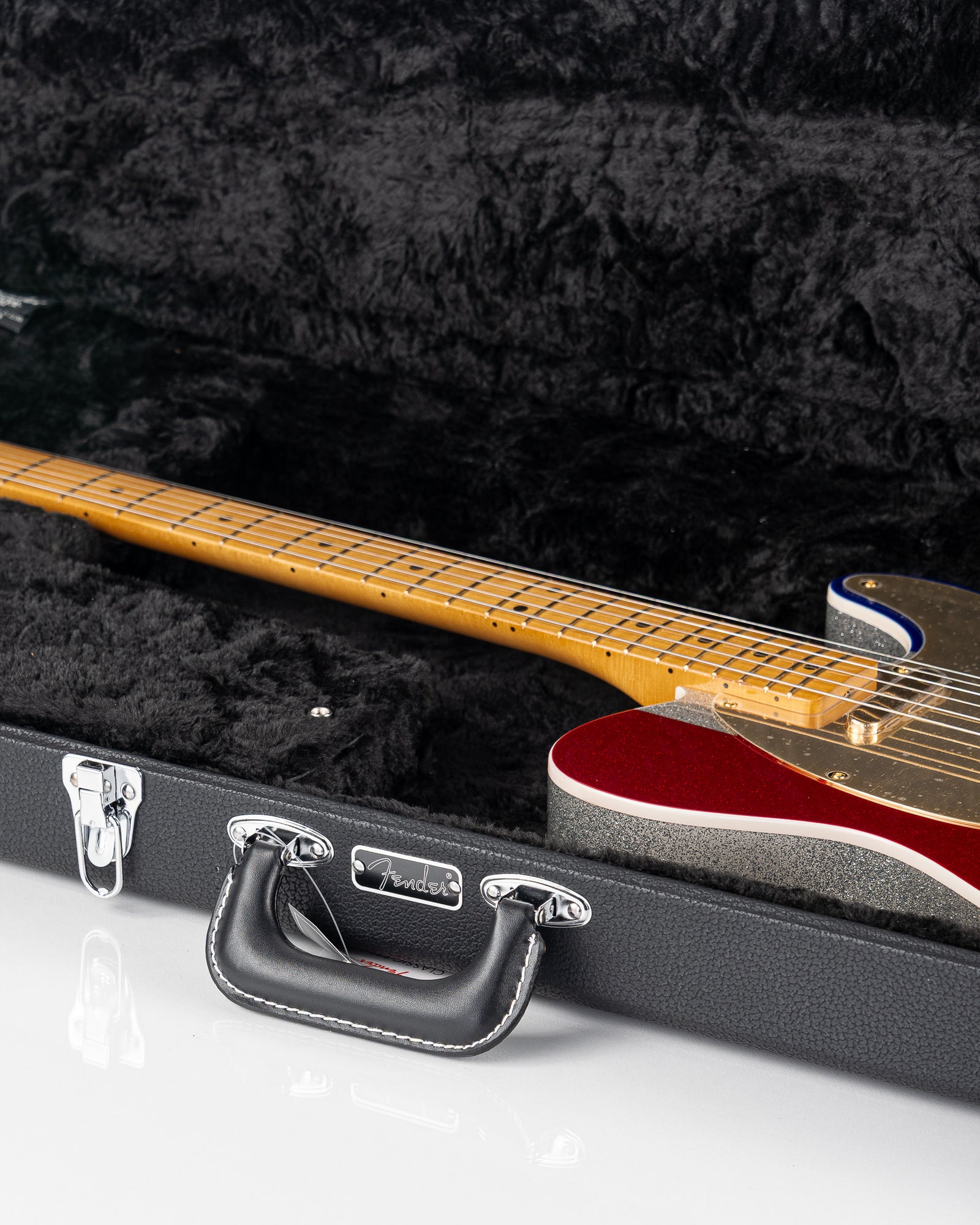 Fender Buck Owens Telecaster Electric Guitar - Red, Silver and Blue Sparkle