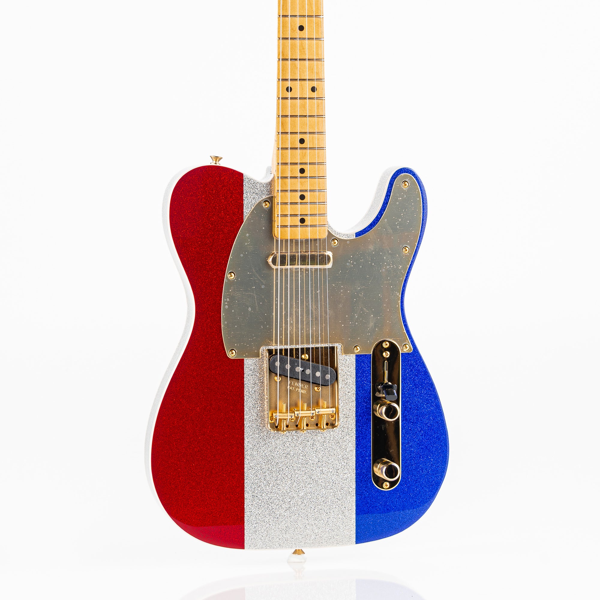 Fender Buck Owens Telecaster Electric Guitar - Red, Silver and Blue Sparkle