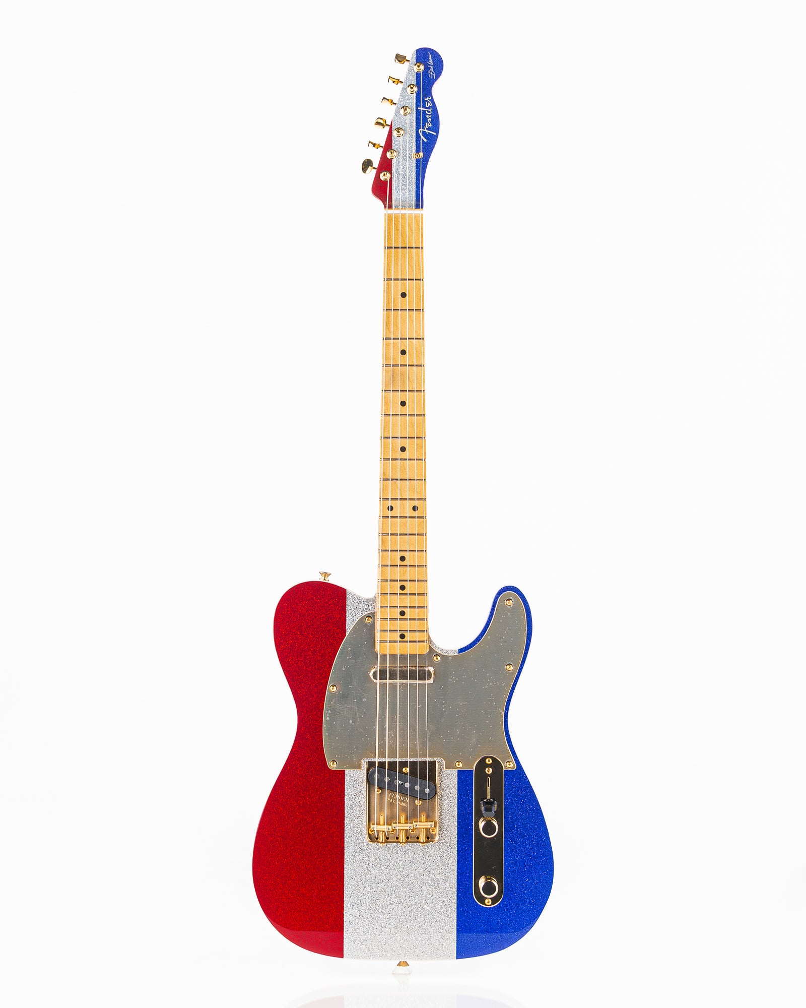 Fender Buck Owens Telecaster Electric Guitar - Red, Silver and Blue Sparkle