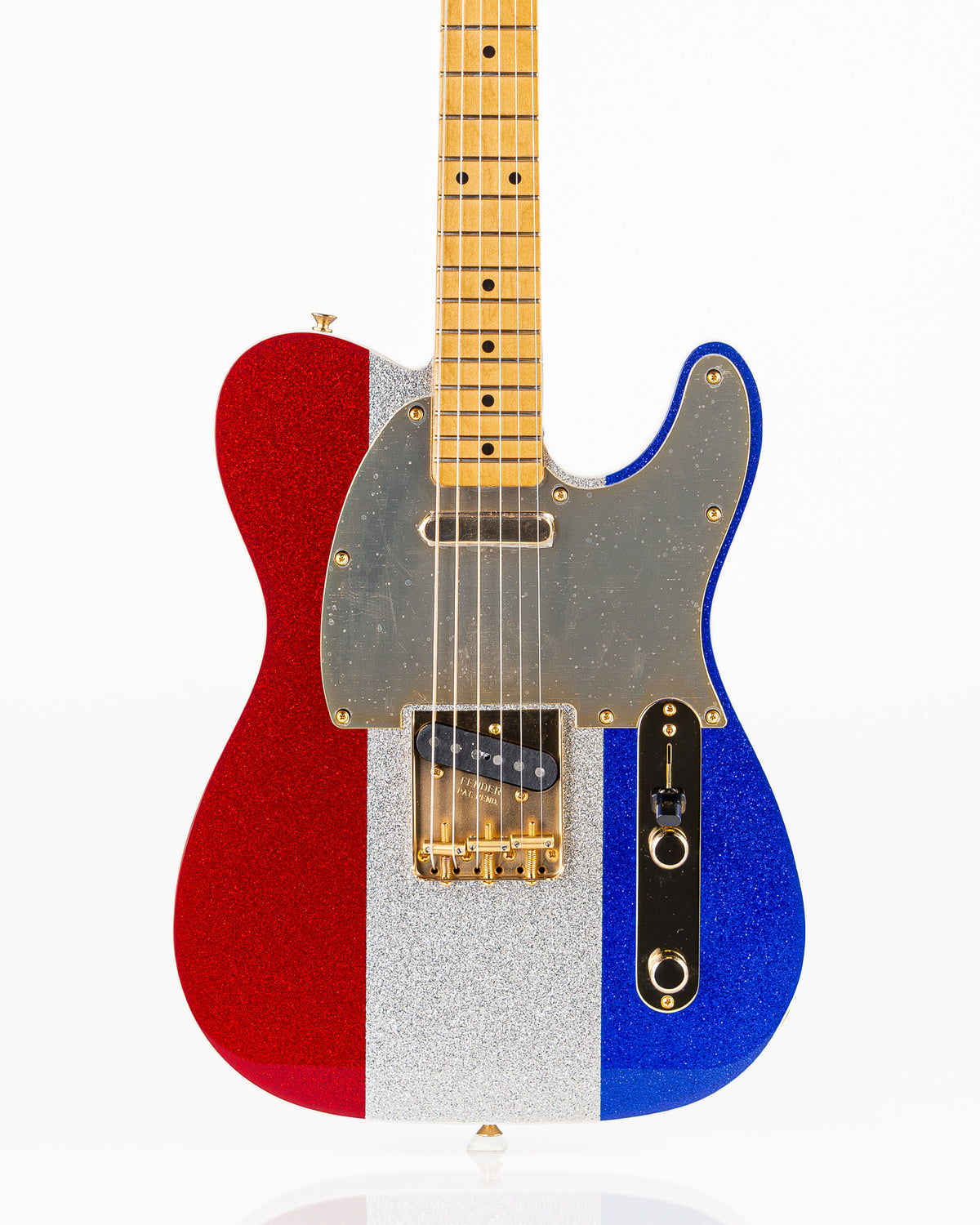 Fender Buck Owens Telecaster Electric Guitar - Red, Silver and Blue Sparkle
