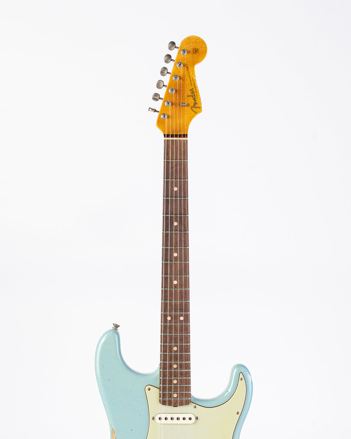 Fender Custom Shop 1963 Stratocaster Electric Guitar - Heavy Relic Faded Aged Sonic Blue
