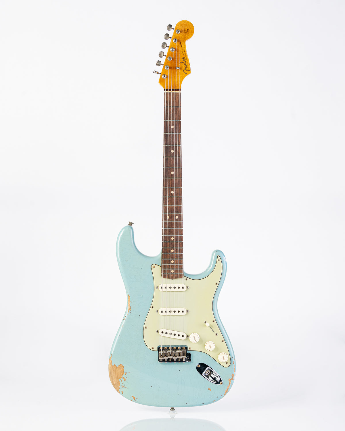 Fender Custom Shop 1963 Stratocaster Electric Guitar - Heavy Relic Faded Aged Sonic Blue