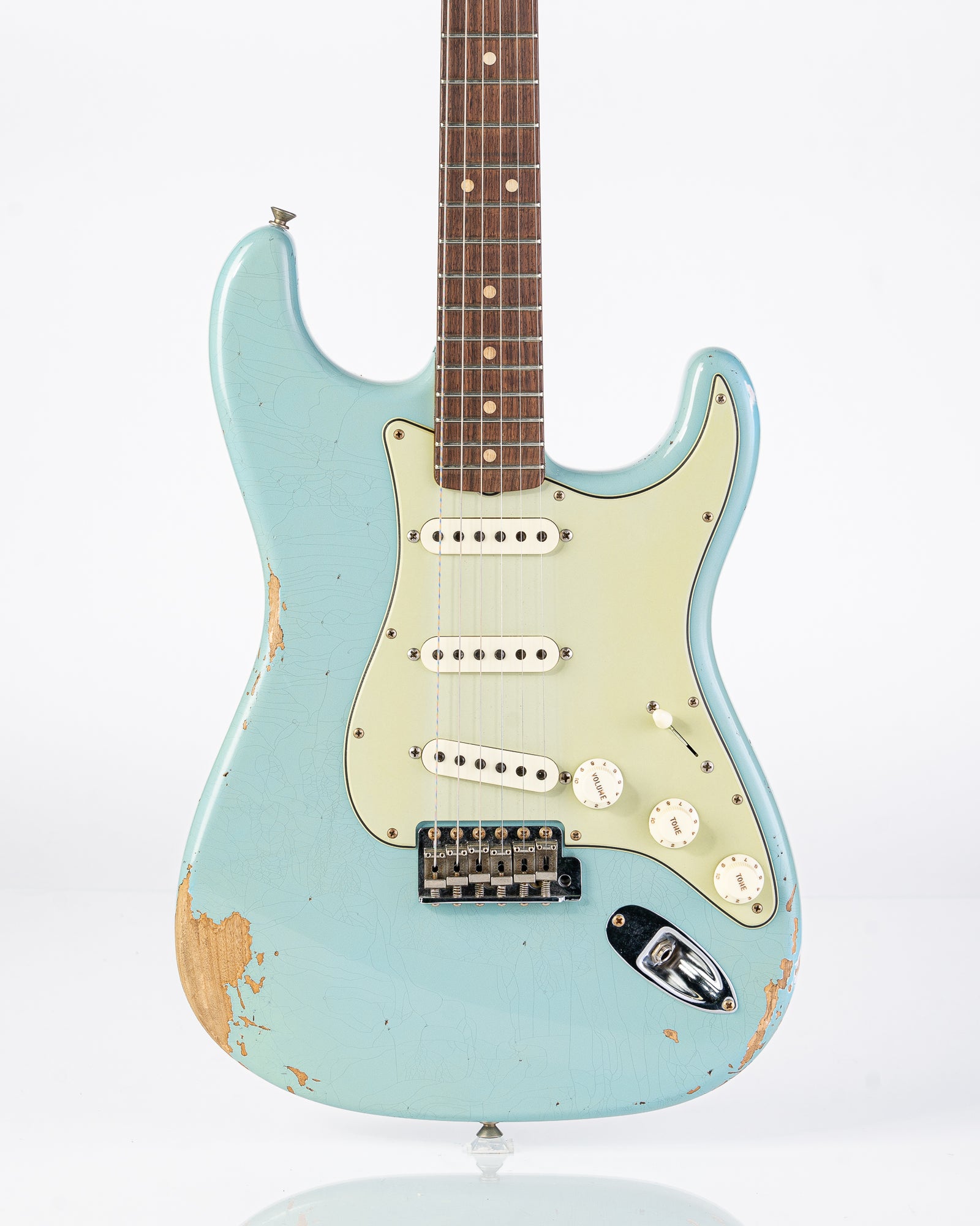 Fender Custom Shop 1963 Stratocaster Electric Guitar - Heavy Relic Faded Aged Sonic Blue