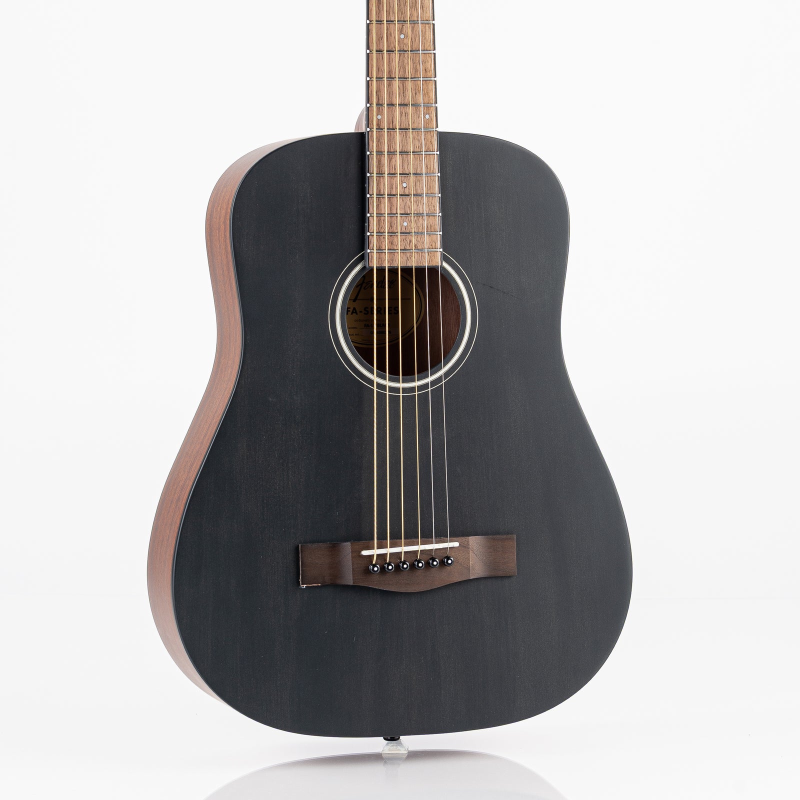 Fender FA-15 Steel 3/4 Sized Acoustic Guitar - Black with Walnut Fretboard